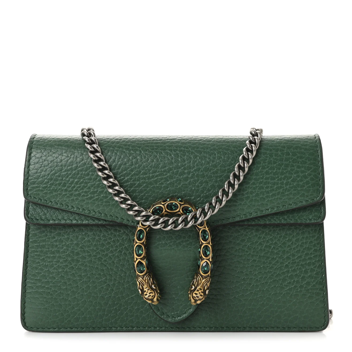 Dollar Calfskin Crystal Super Mini Dionysus Shoulder Bag Emerald