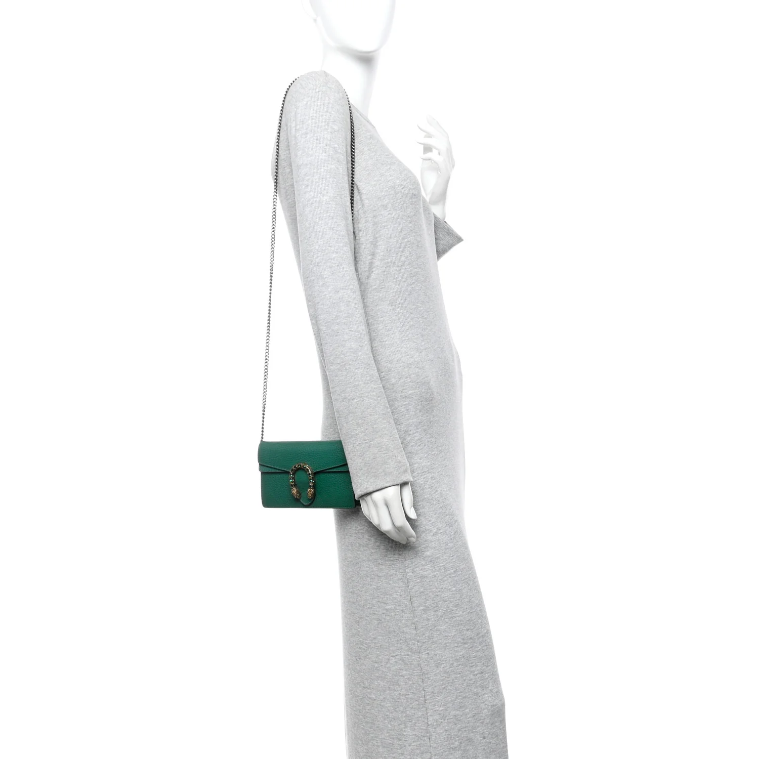 Dollar Calfskin Crystal Super Mini Dionysus Shoulder Bag Emerald - Image 2