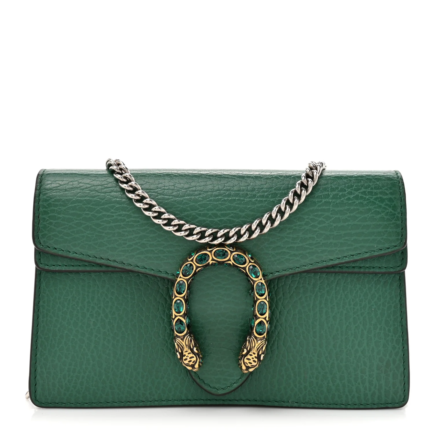 Dollar Calfskin Crystal Super Mini Dionysus Shoulder Bag Emerald - Image 2