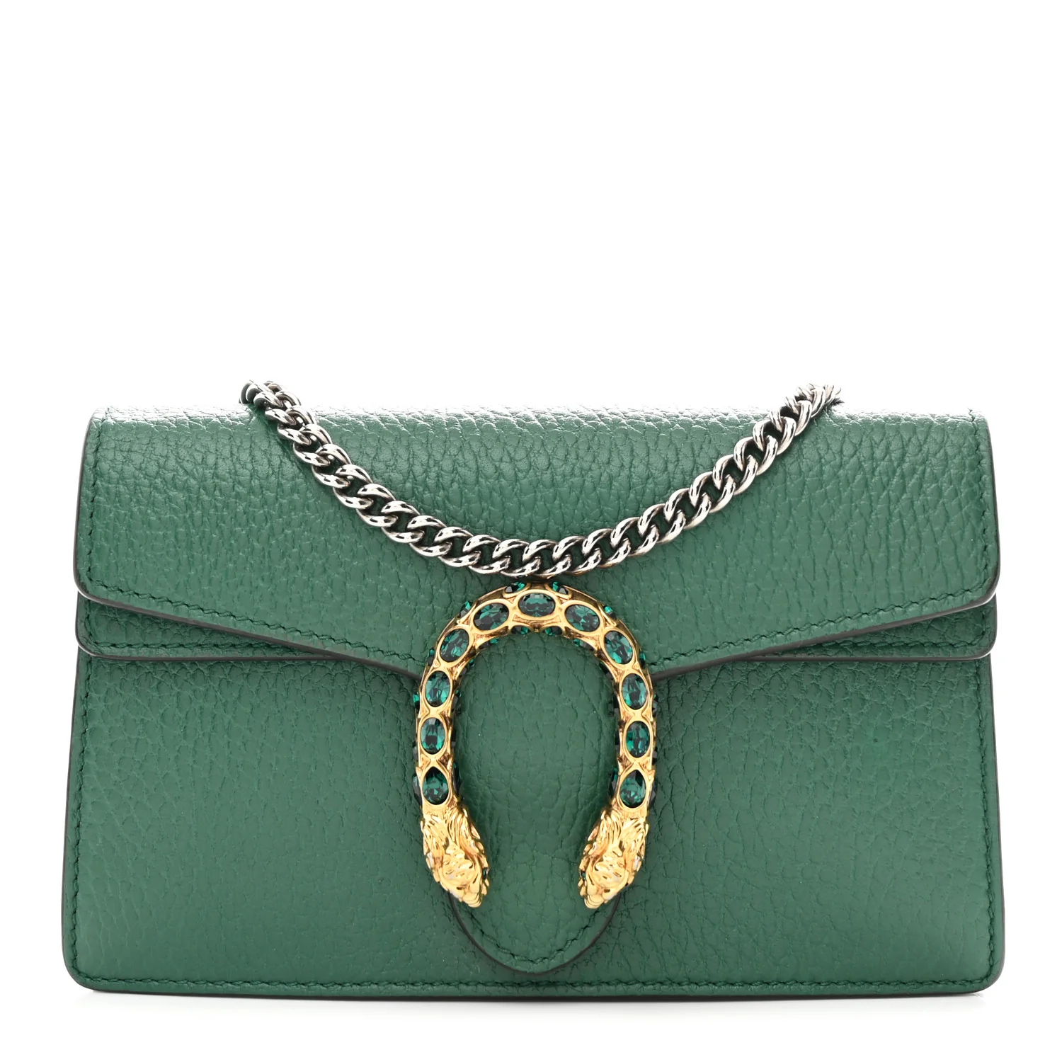 Dollar Calfskin Crystal Super Mini Dionysus Shoulder Bag Emerald