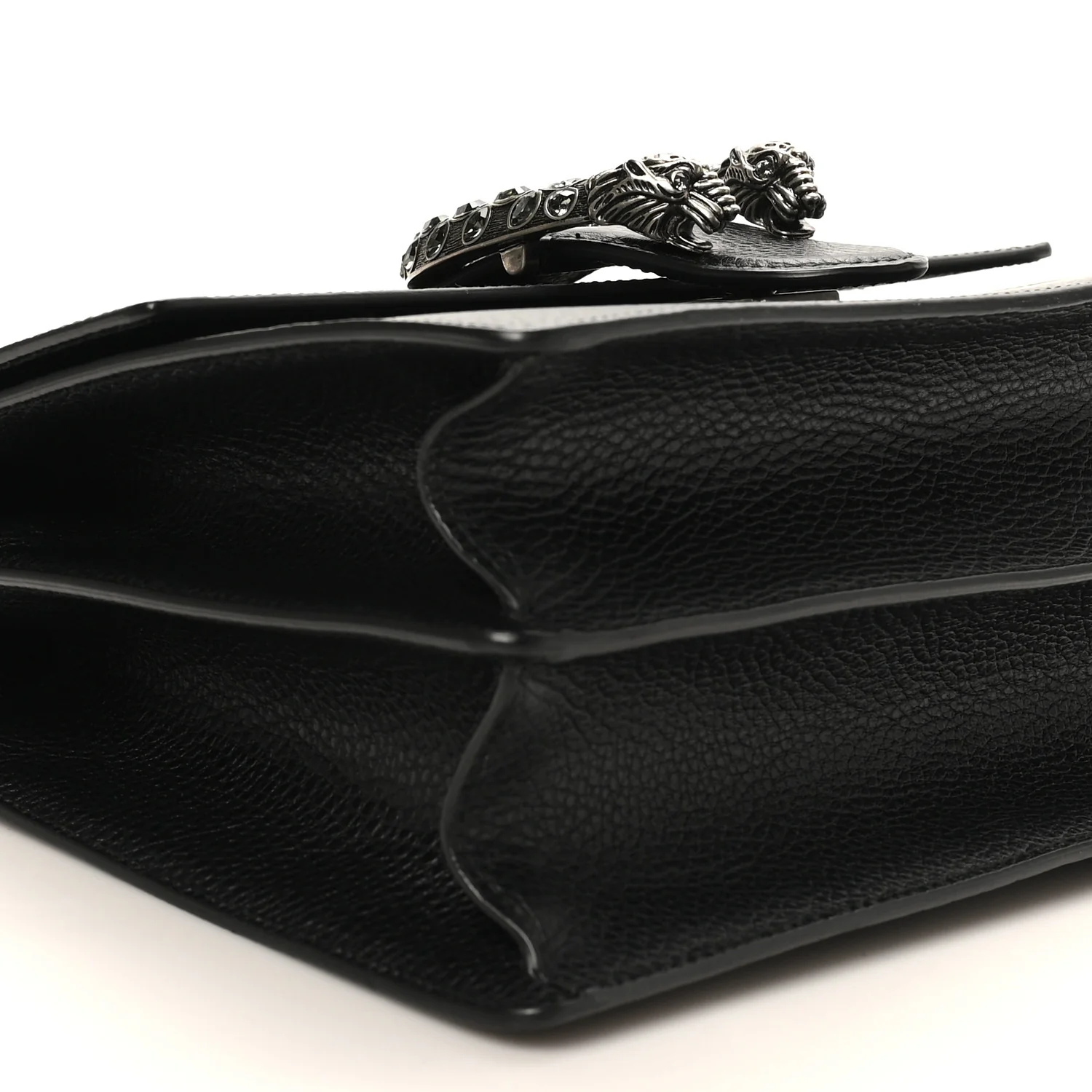 Dollar Calfskin Crystal Web Medium Dionysus Bamboo Top Handle Bag Black Black Diamond - Image 10