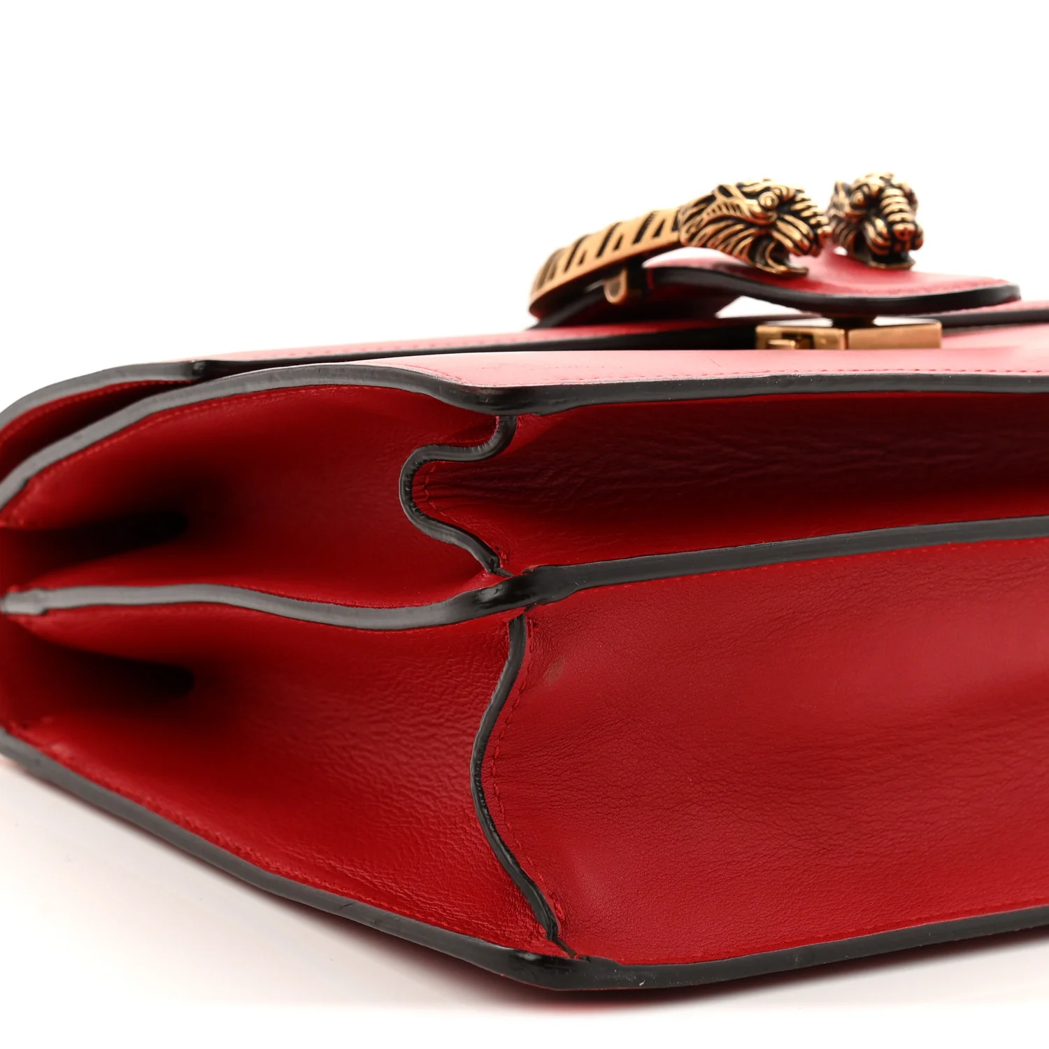 Dollar Calfskin Crystal Web Medium Dionysus Bamboo Top Handle Bag Hibiscus Red Black Diamond - Image 9