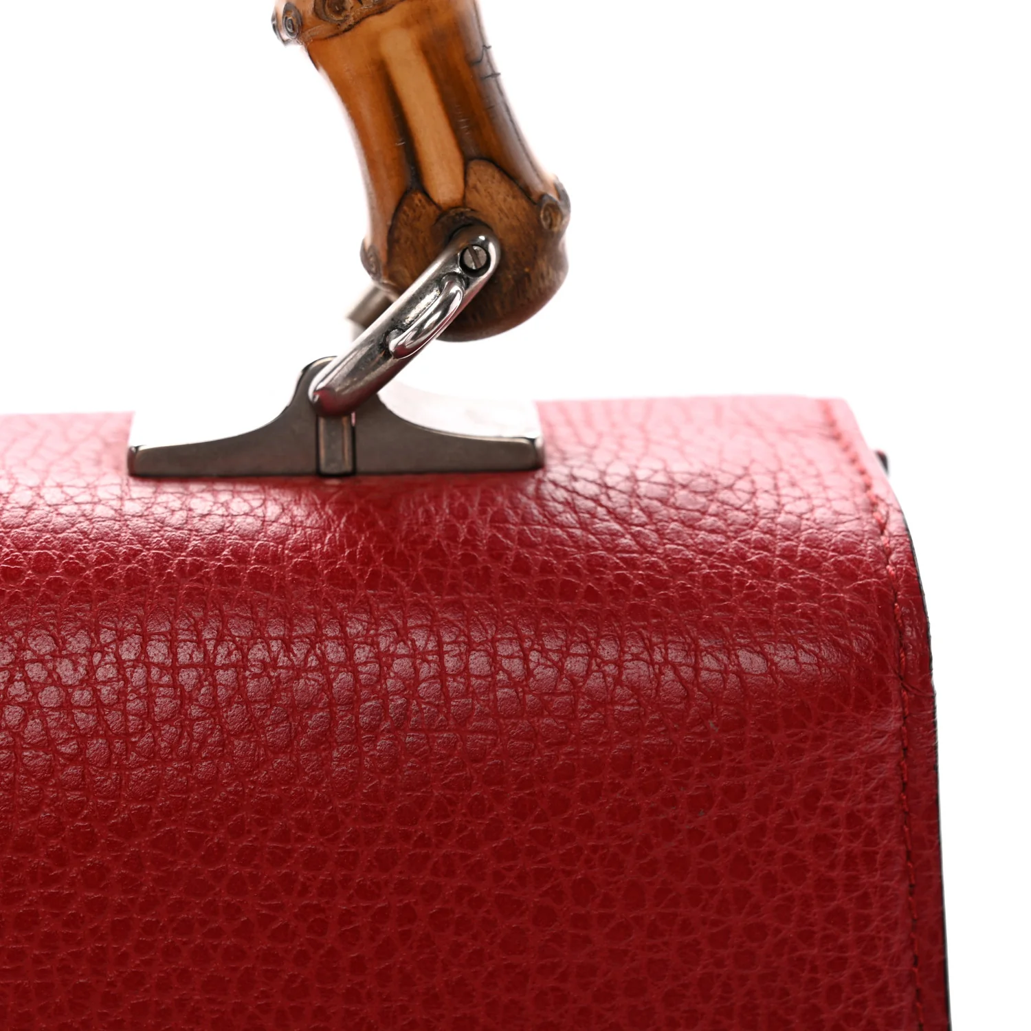 Dollar Calfskin Crystal Web Medium Dionysus Bamboo Top Handle Bag Hibiscus Red Black Diamond - Image 14