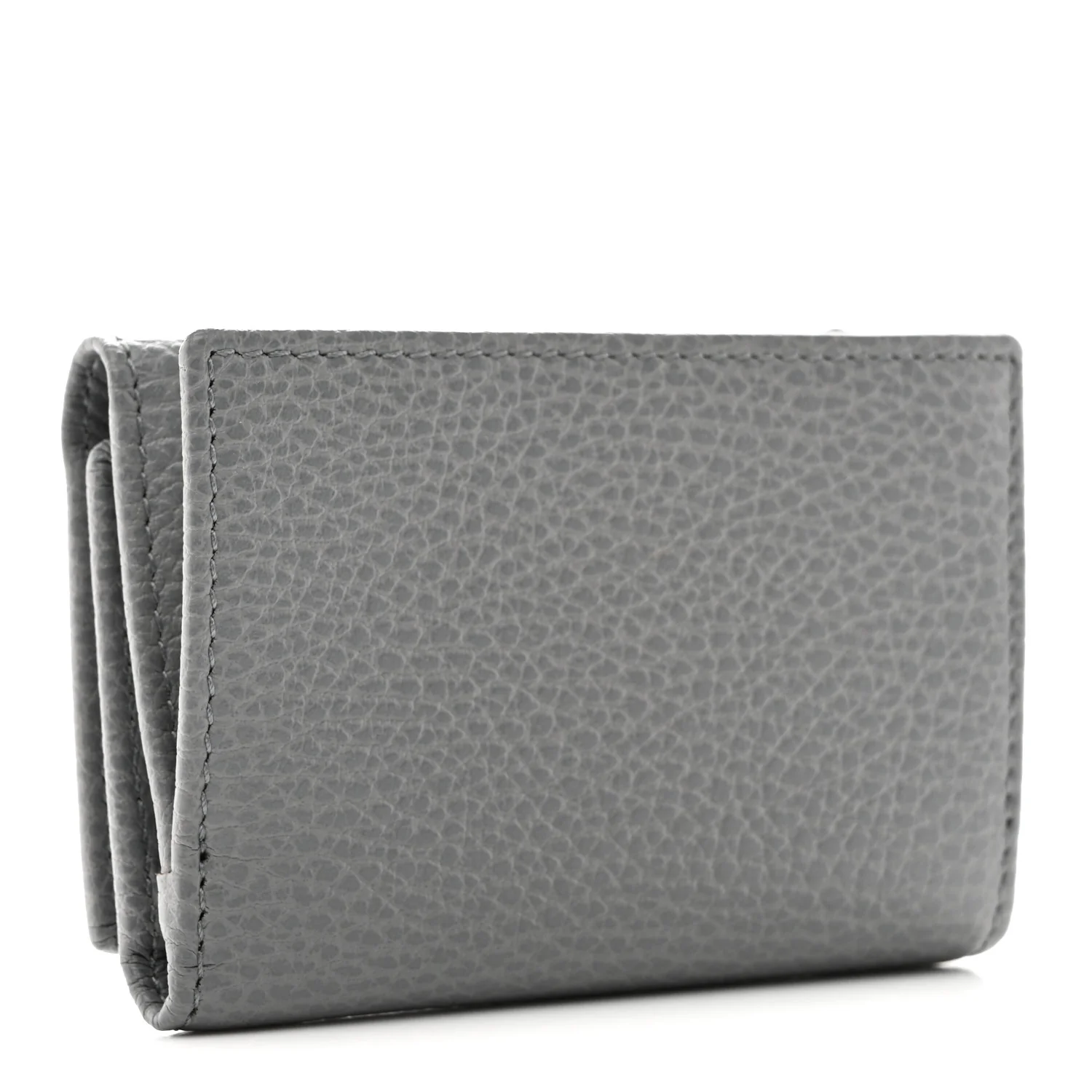 Dollar Calfskin Enamel Monochrome Medium GG Marmont Wallet Deep Grey - Image 3