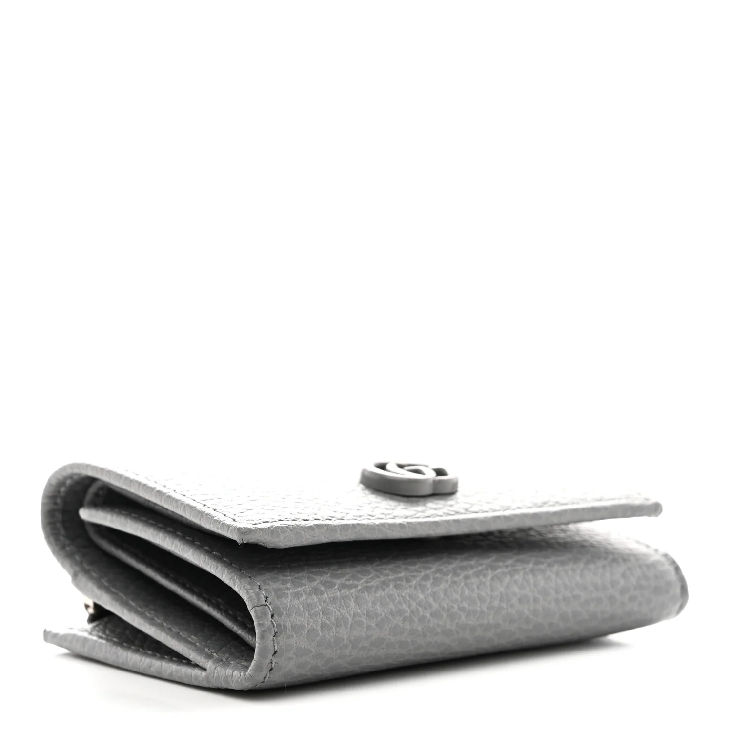 Dollar Calfskin Enamel Monochrome Medium GG Marmont Wallet Deep Grey - Image 4