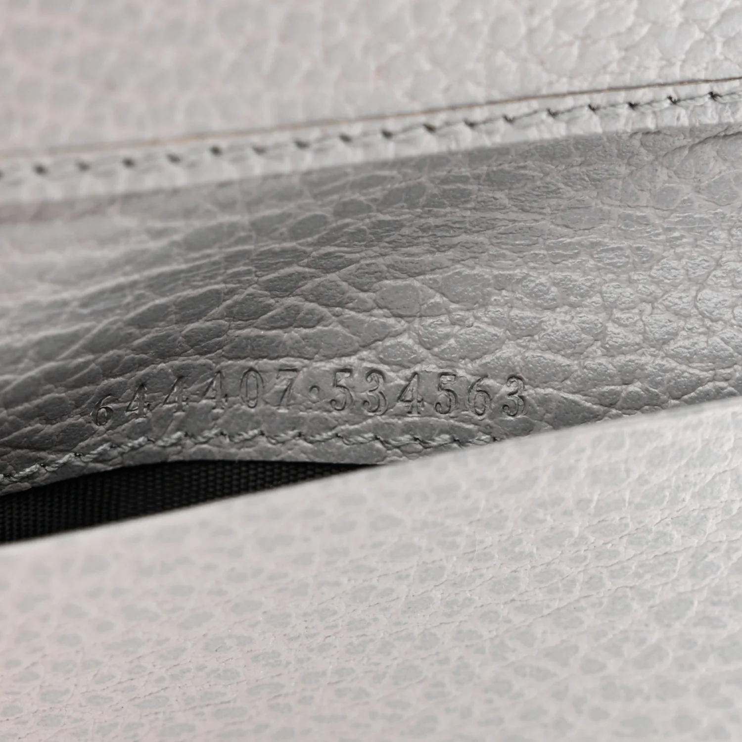 Dollar Calfskin Enamel Monochrome Medium GG Marmont Wallet Deep Grey - Image 7