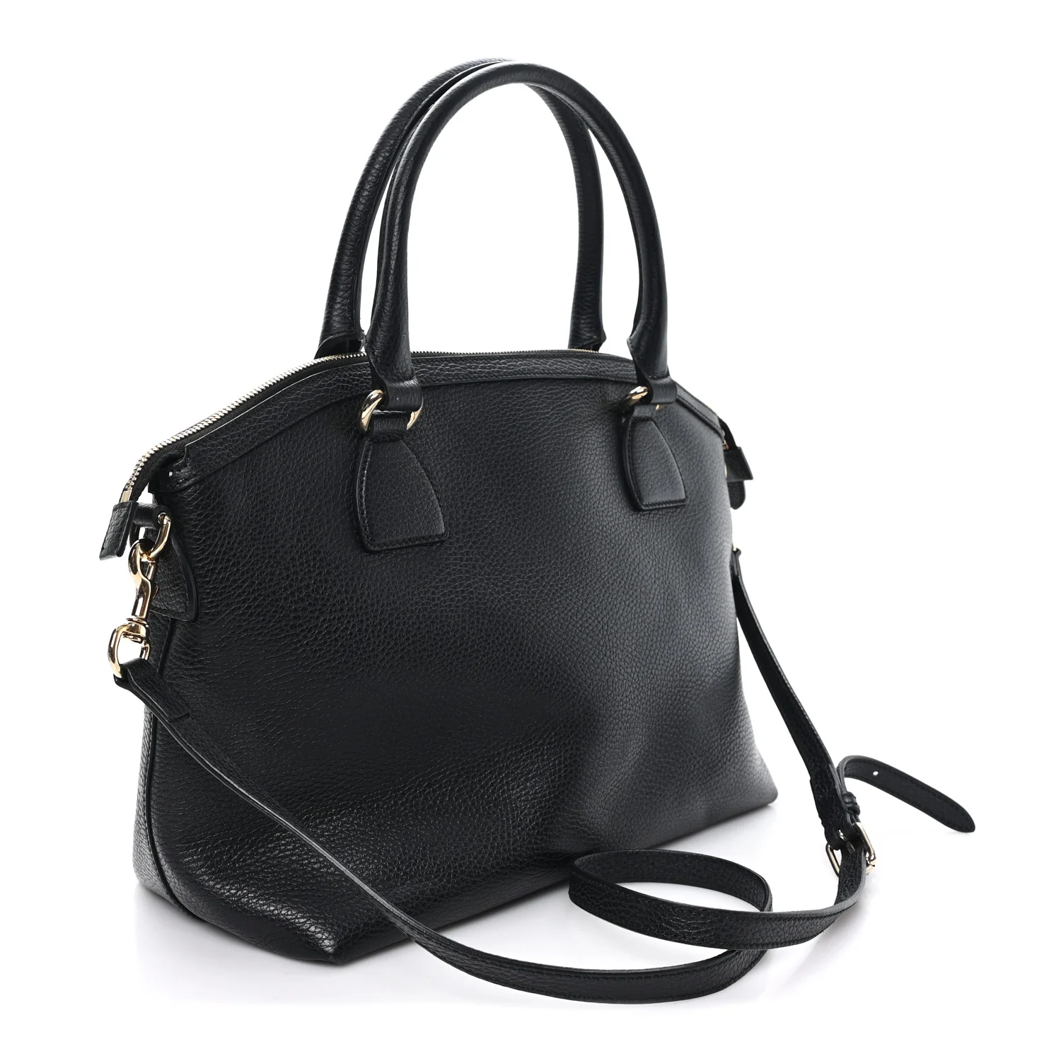 Dollar Calfskin GG Charm Dome Satchel Black - Image 3