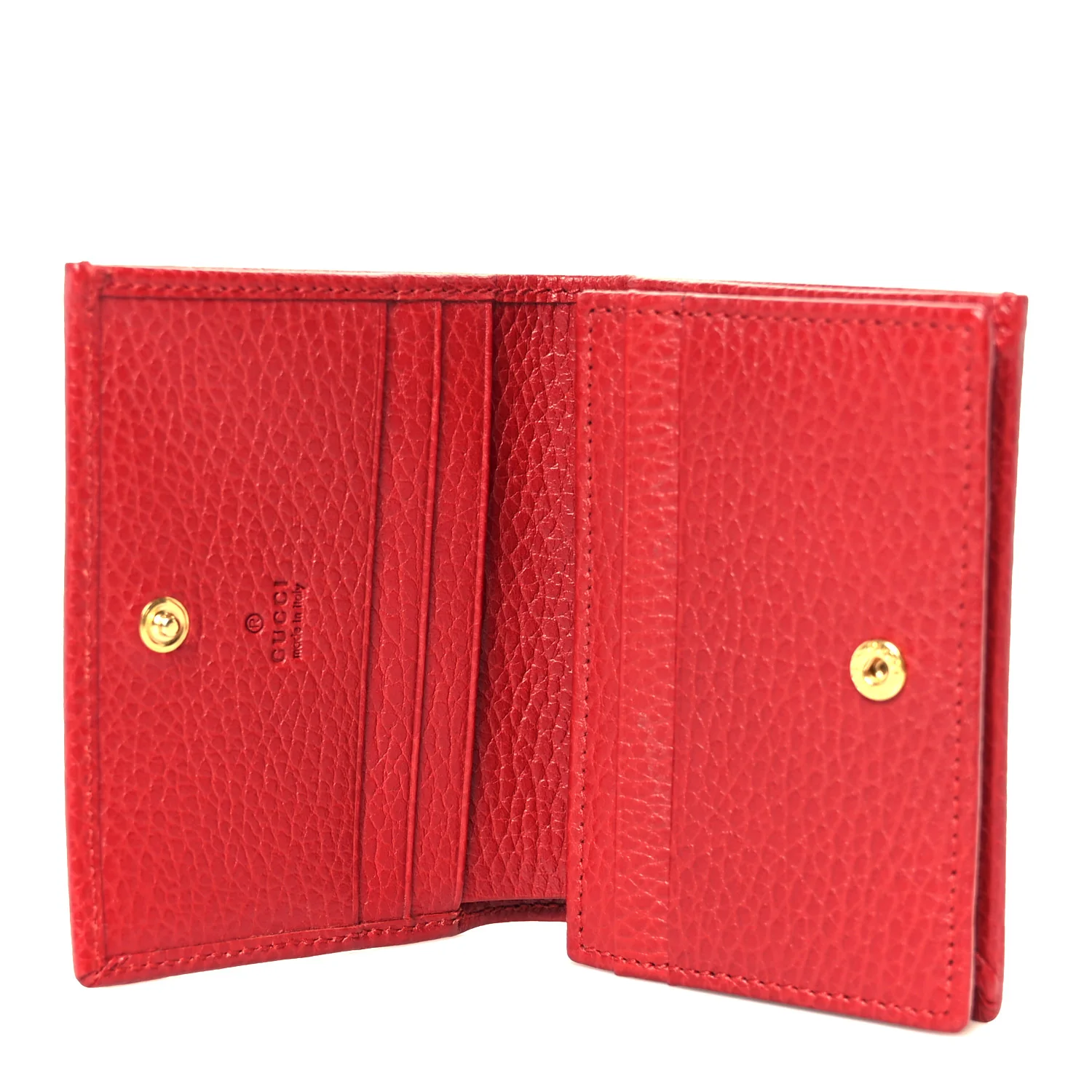 Dollar Calfskin GG Marmont Card Case Hibiscus Red - Image 6