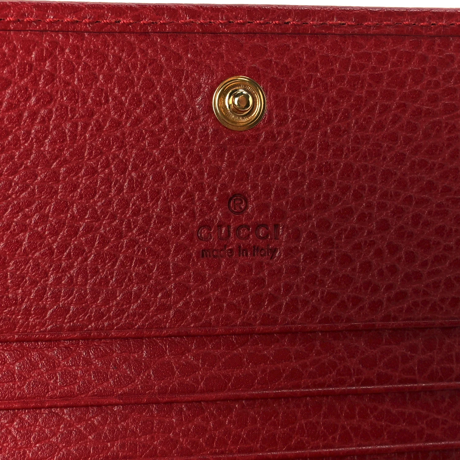 Dollar Calfskin GG Marmont Card Case Hibiscus Red - Image 8
