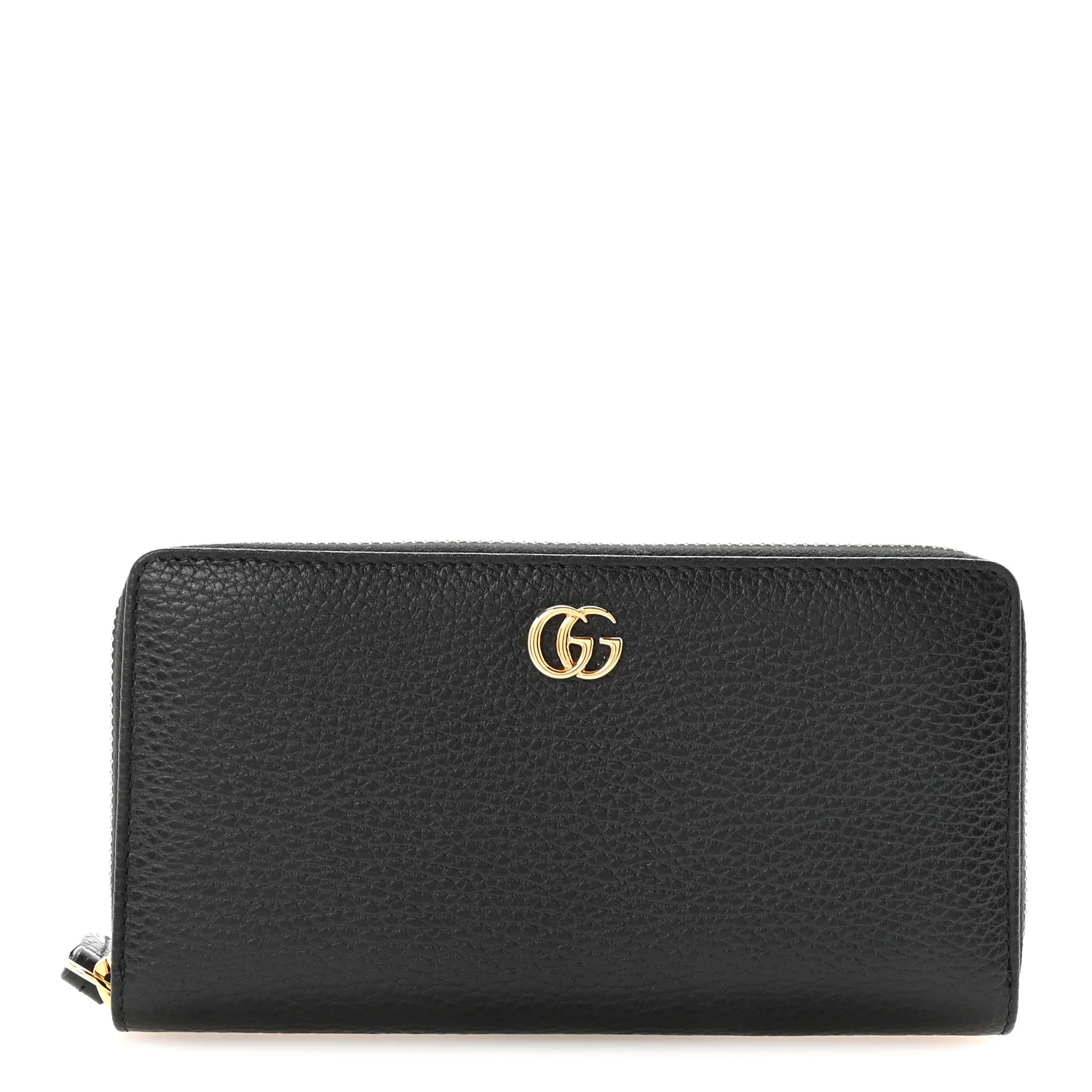 Dollar Calfskin GG Marmont Zip Around Wallet Black