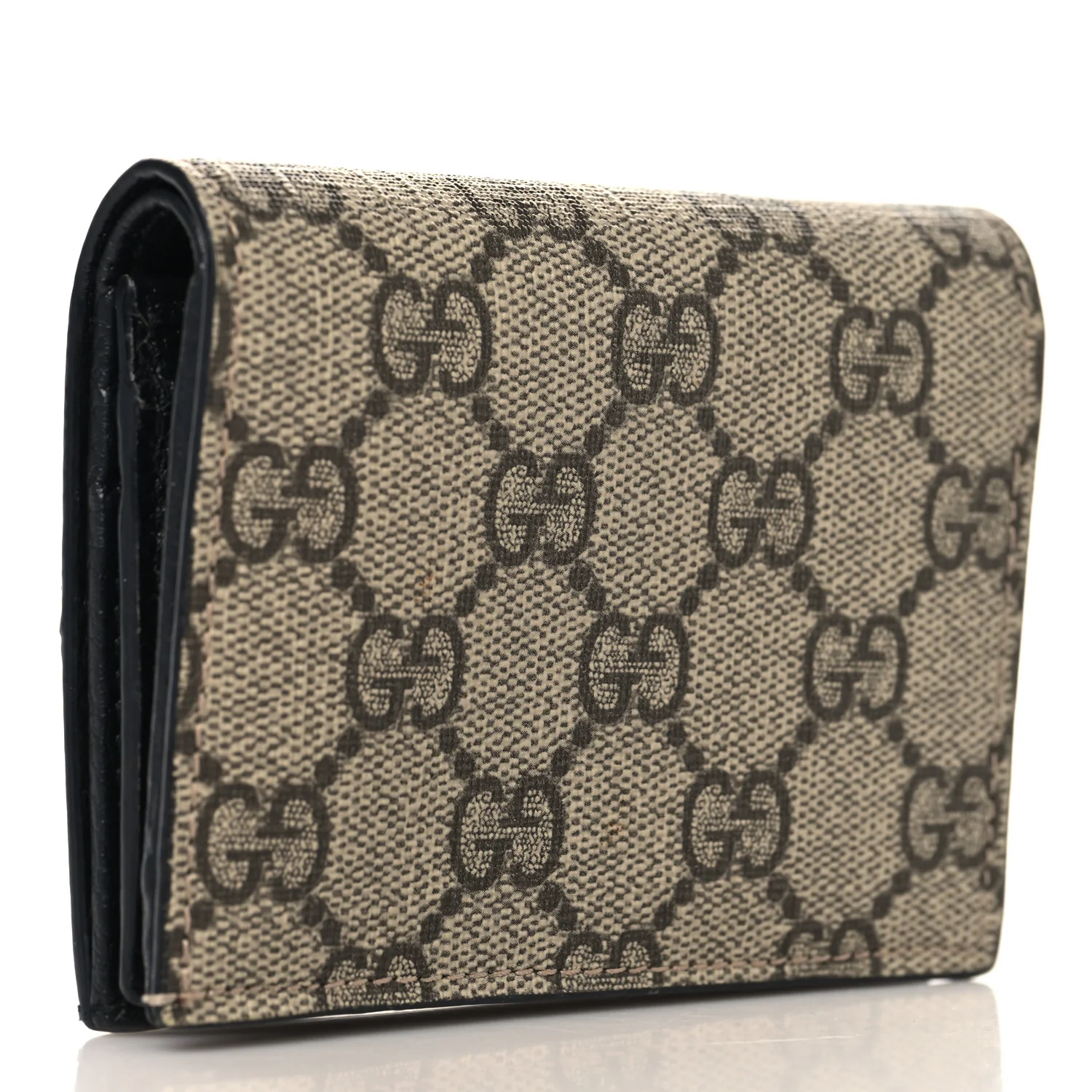 Dollar Calfskin GG Supreme Monogram GG Marmont Card Case Black Beige Ebony - Image 3