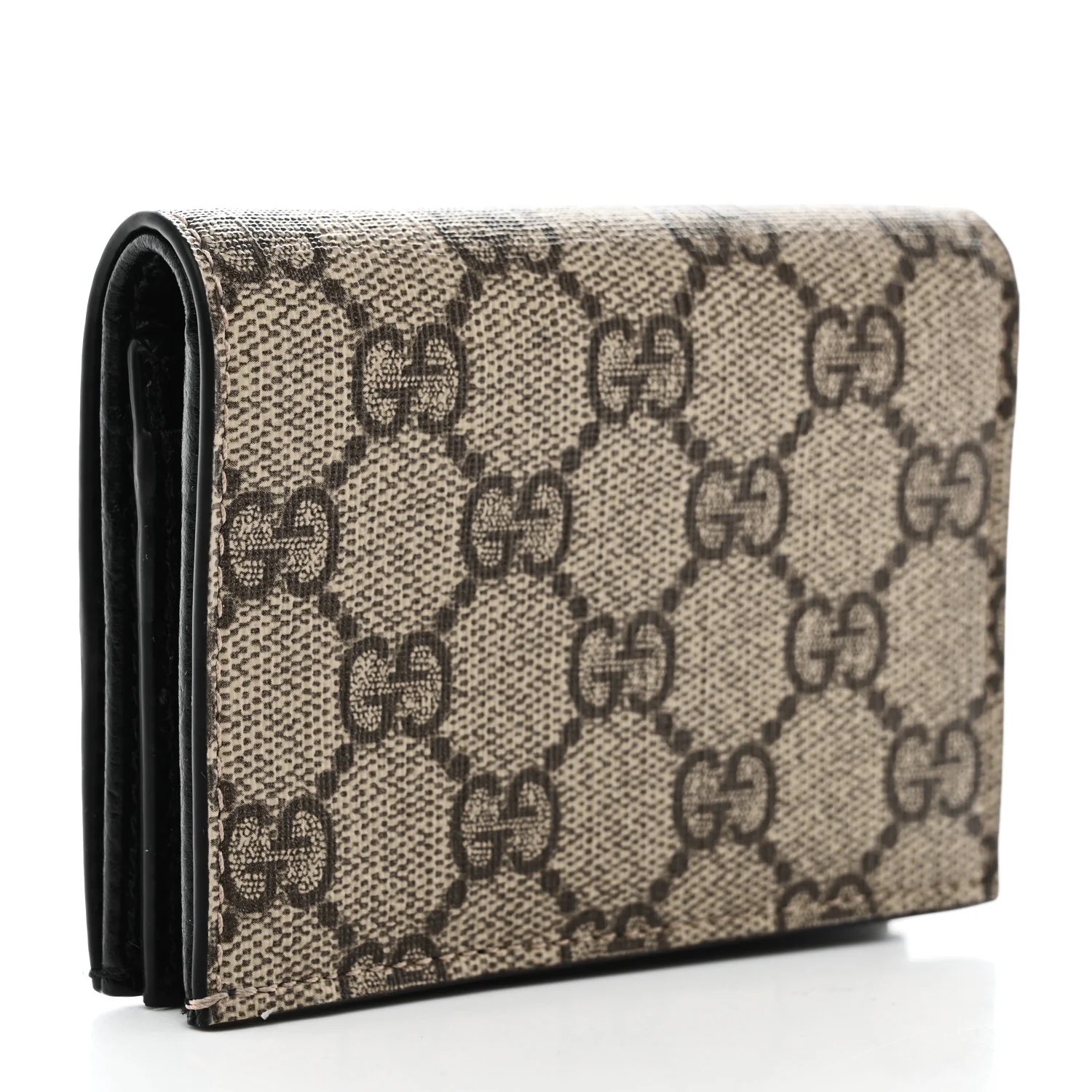 Dollar Calfskin GG Supreme Monogram GG Marmont Card Case Black Beige Ebony - Image 3