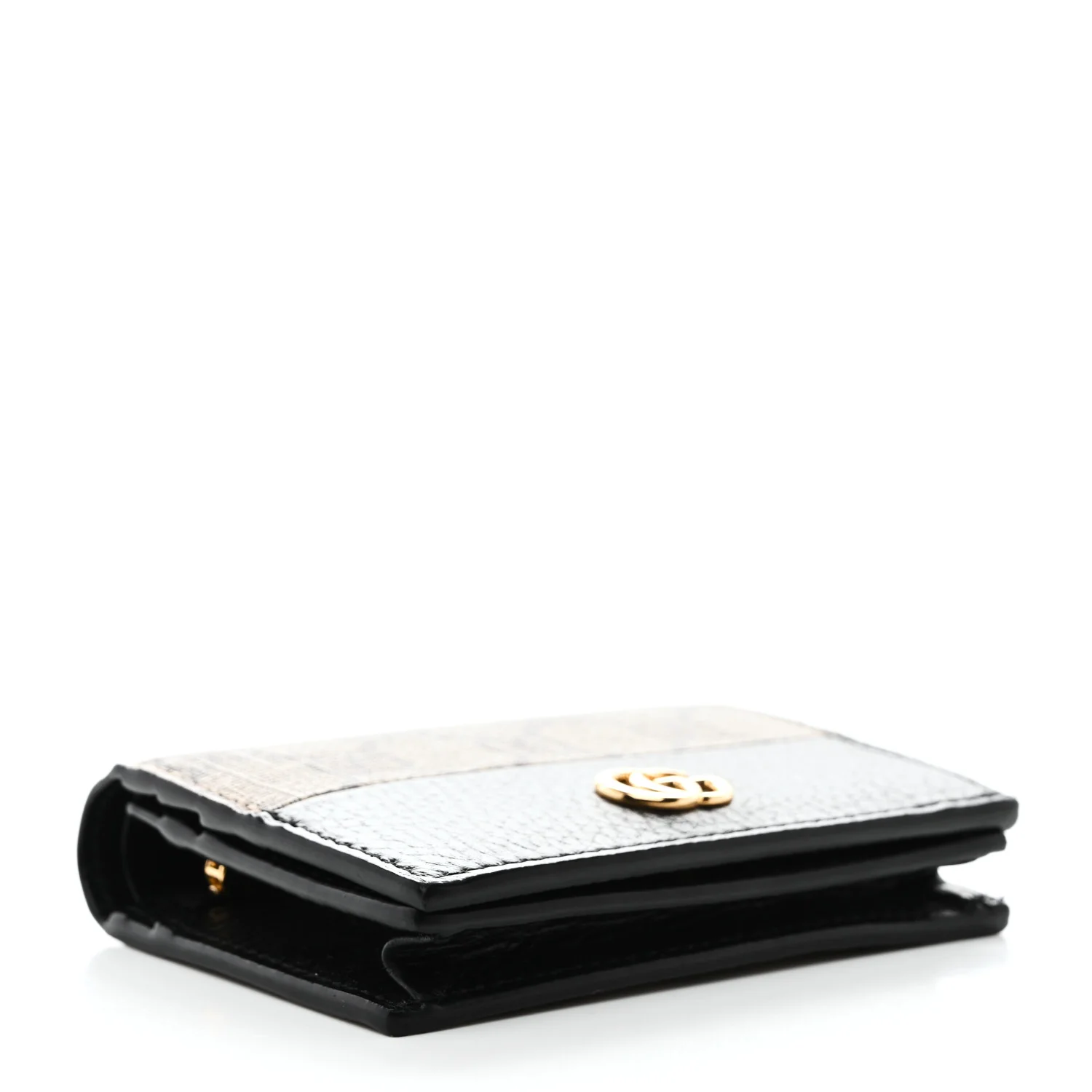 Dollar Calfskin GG Supreme Monogram GG Marmont Card Case Black Beige Ebony - Image 4