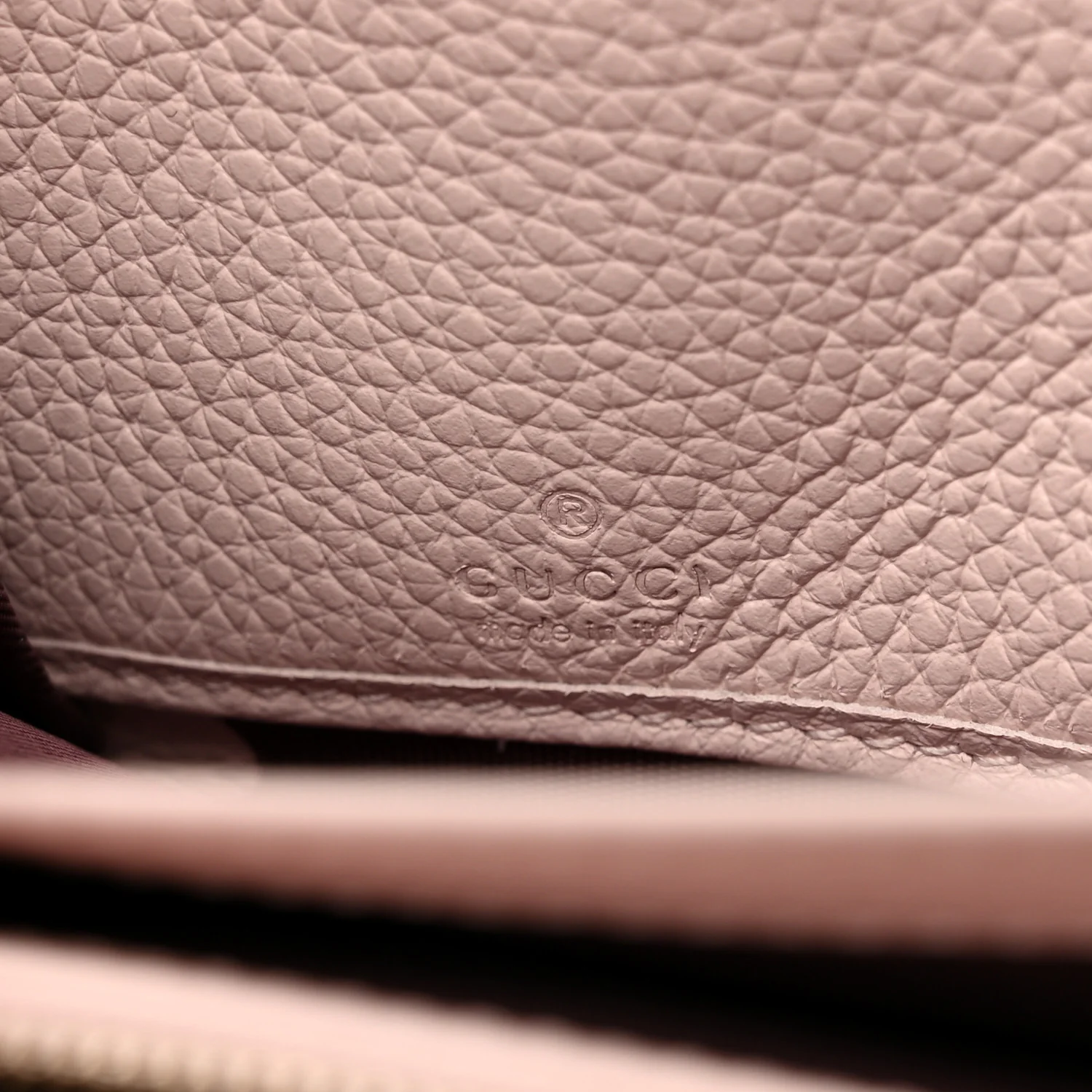 Dollar Calfskin GG Supreme Monogram GG Marmont Zip Around Wallet Porcelain Rose Beige Ebony - Image 7