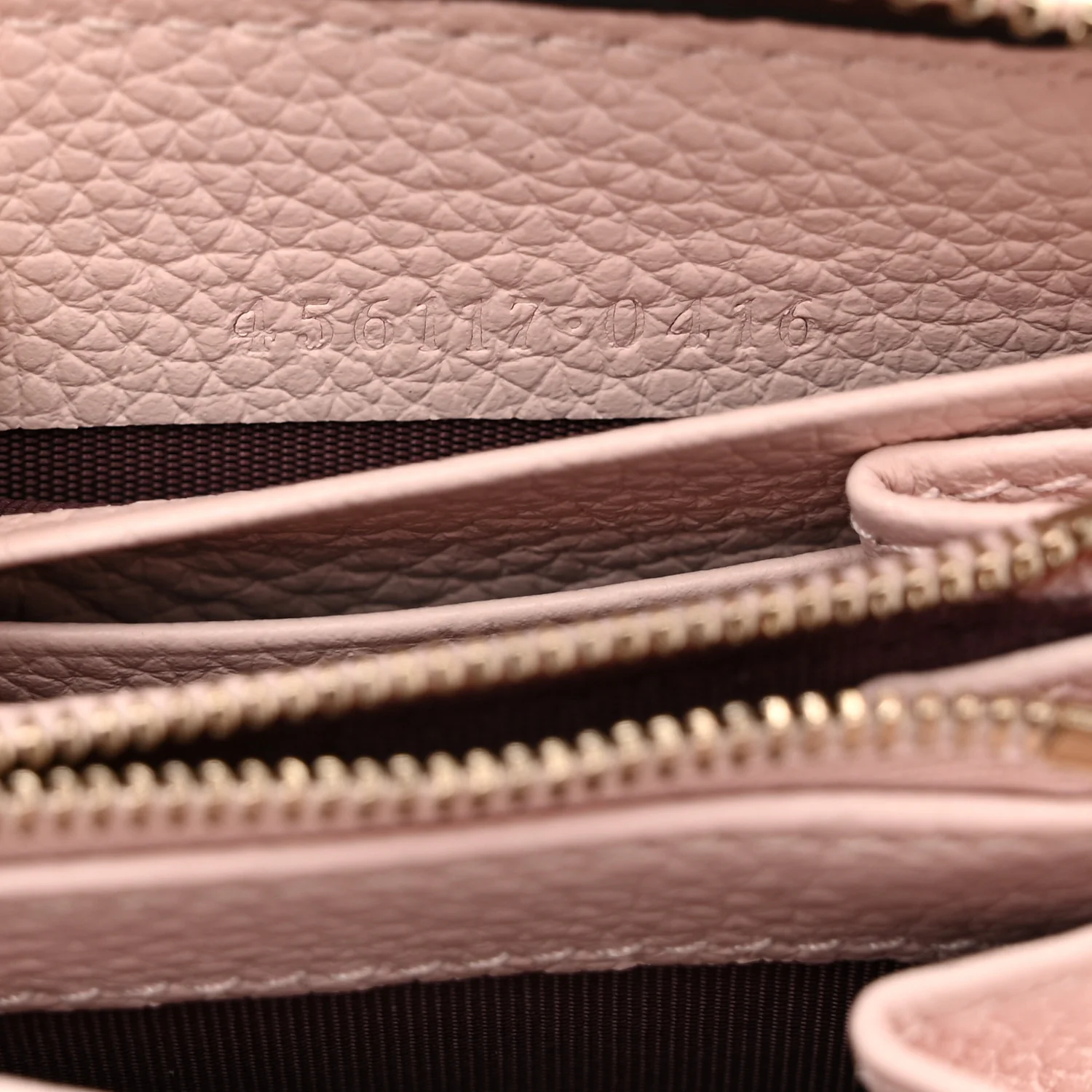 Dollar Calfskin GG Supreme Monogram GG Marmont Zip Around Wallet Porcelain Rose Beige Ebony - Image 8