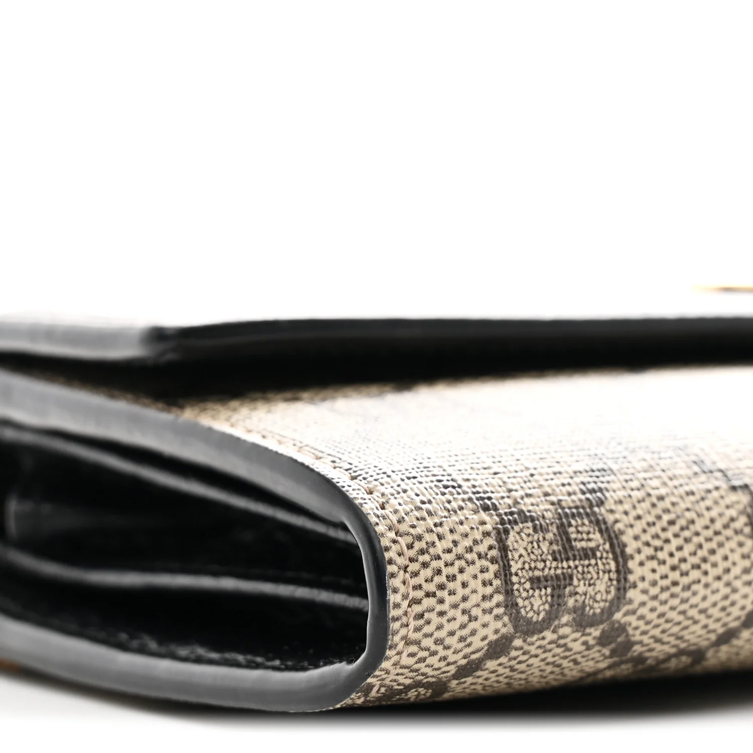 Dollar Calfskin GG Supreme Monogram Petite GG Marmont Wallet Chain Bag Black Beige Ebony - Image 10