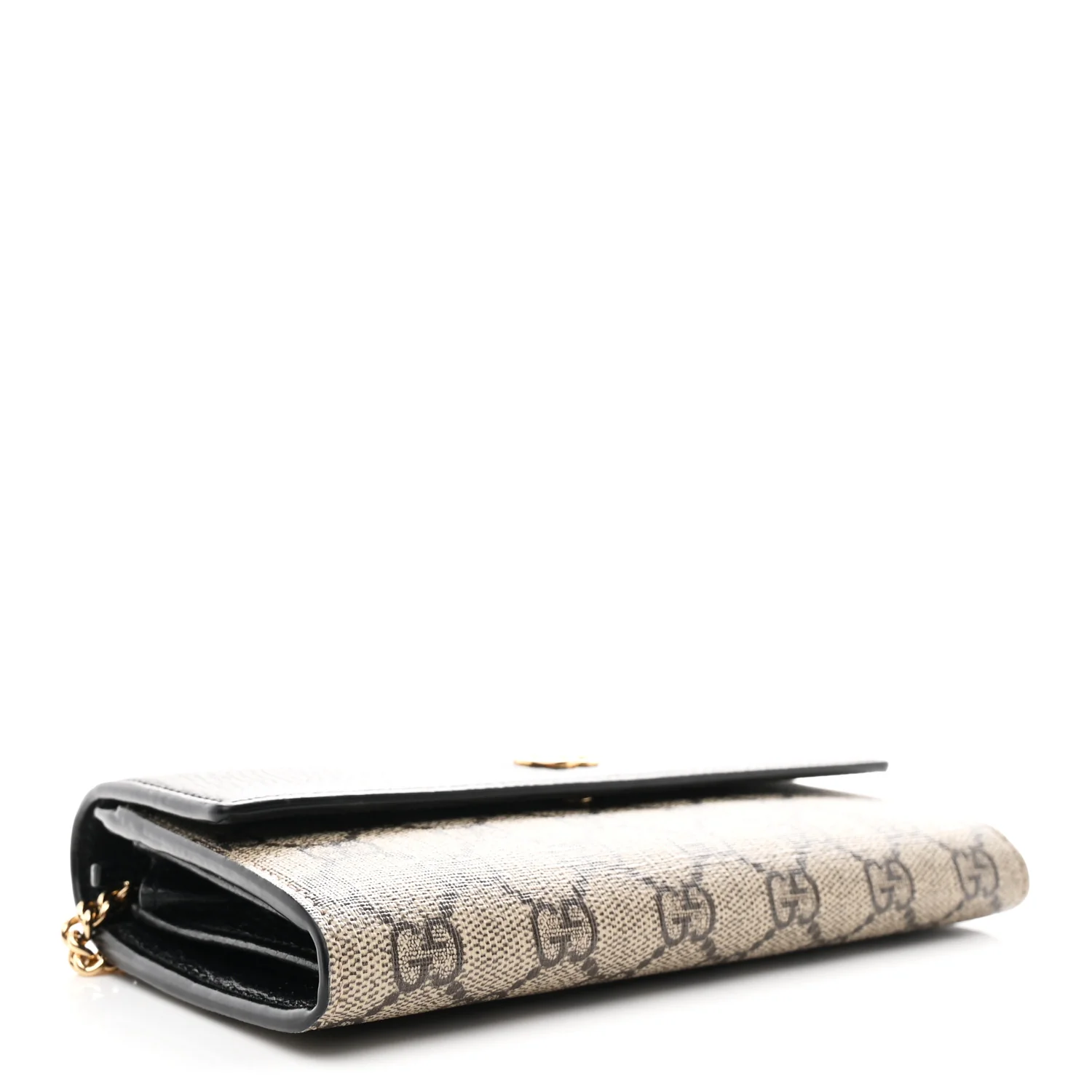 Dollar Calfskin GG Supreme Monogram Petite GG Marmont Wallet Chain Bag Black Beige Ebony - Image 4