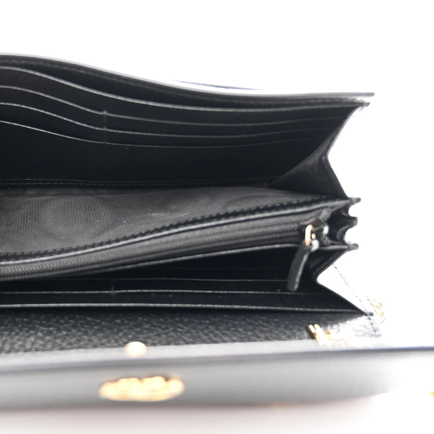 Dollar Calfskin GG Supreme Monogram Petite GG Marmont Wallet Chain Bag Black Beige Ebony - Image 5