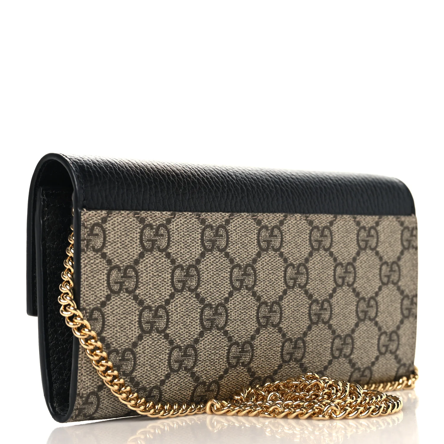 Dollar Calfskin GG Supreme Monogram Petite GG Marmont Wallet Chain Bag Black Beige Ebony - Image 3