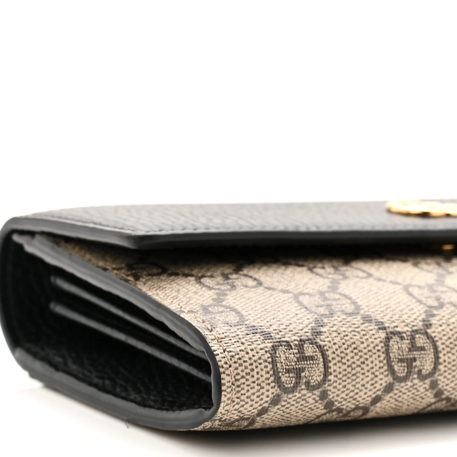 Dollar Calfskin GG Supreme Monogram Petite GG Marmont Wallet Chain Bag Black Beige Ebony - Image 17