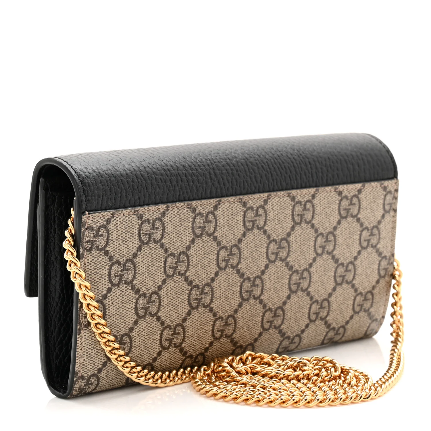 Dollar Calfskin GG Supreme Monogram Petite GG Marmont Wallet Chain Bag Black Beige Ebony - Image 5