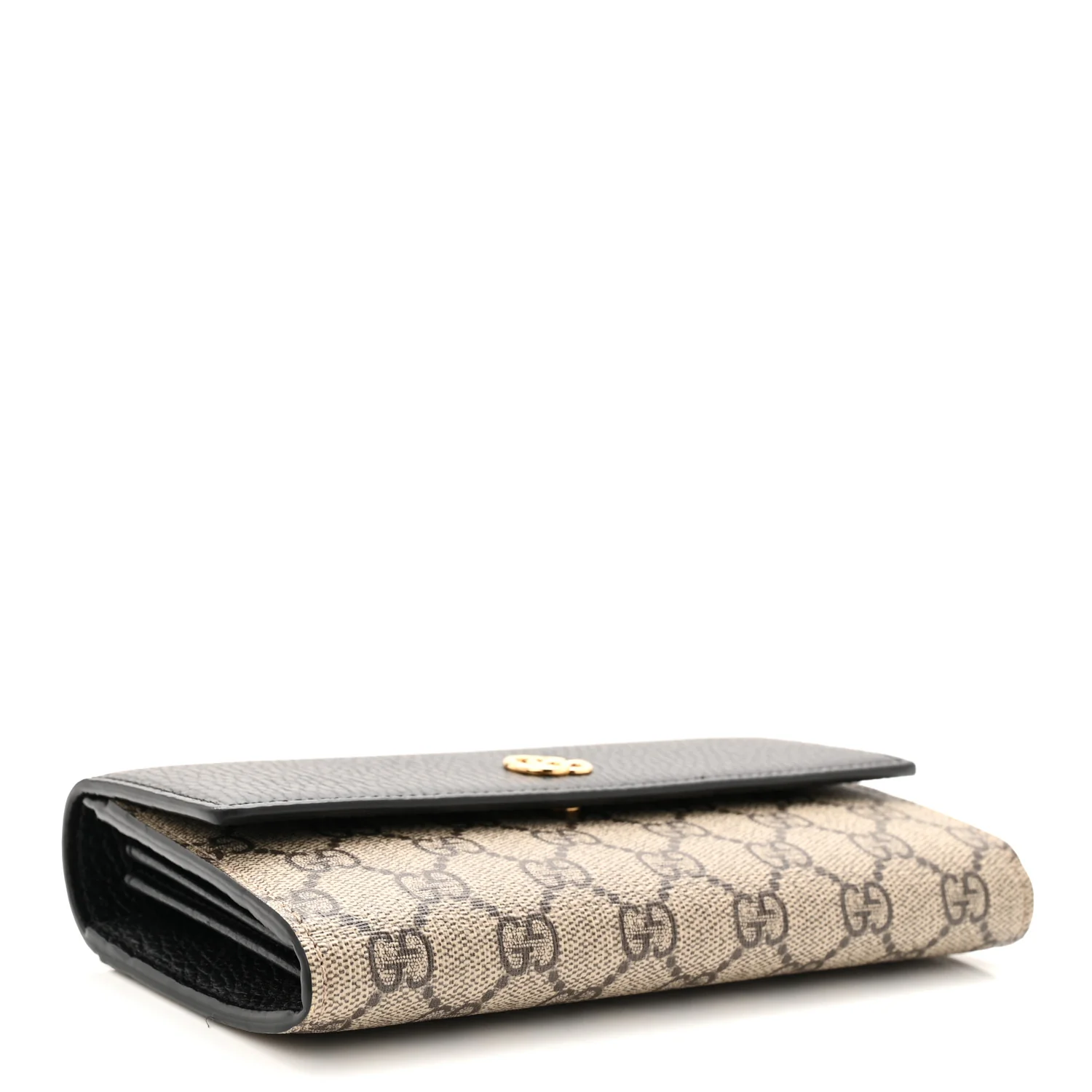 Dollar Calfskin GG Supreme Monogram Petite GG Marmont Wallet Chain Bag Black Beige Ebony - Image 7