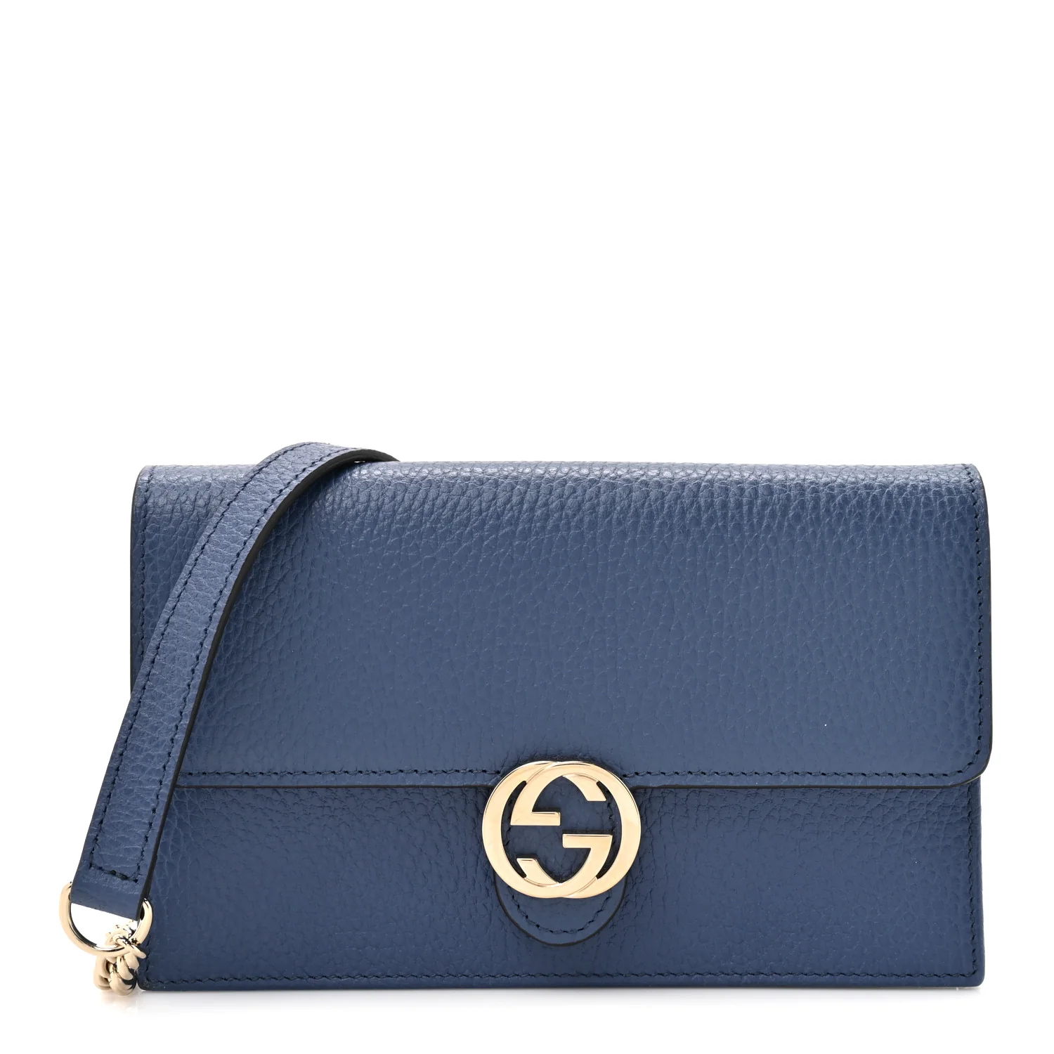 Dollar Calfskin Interlocking G Chain Wallet Caspian