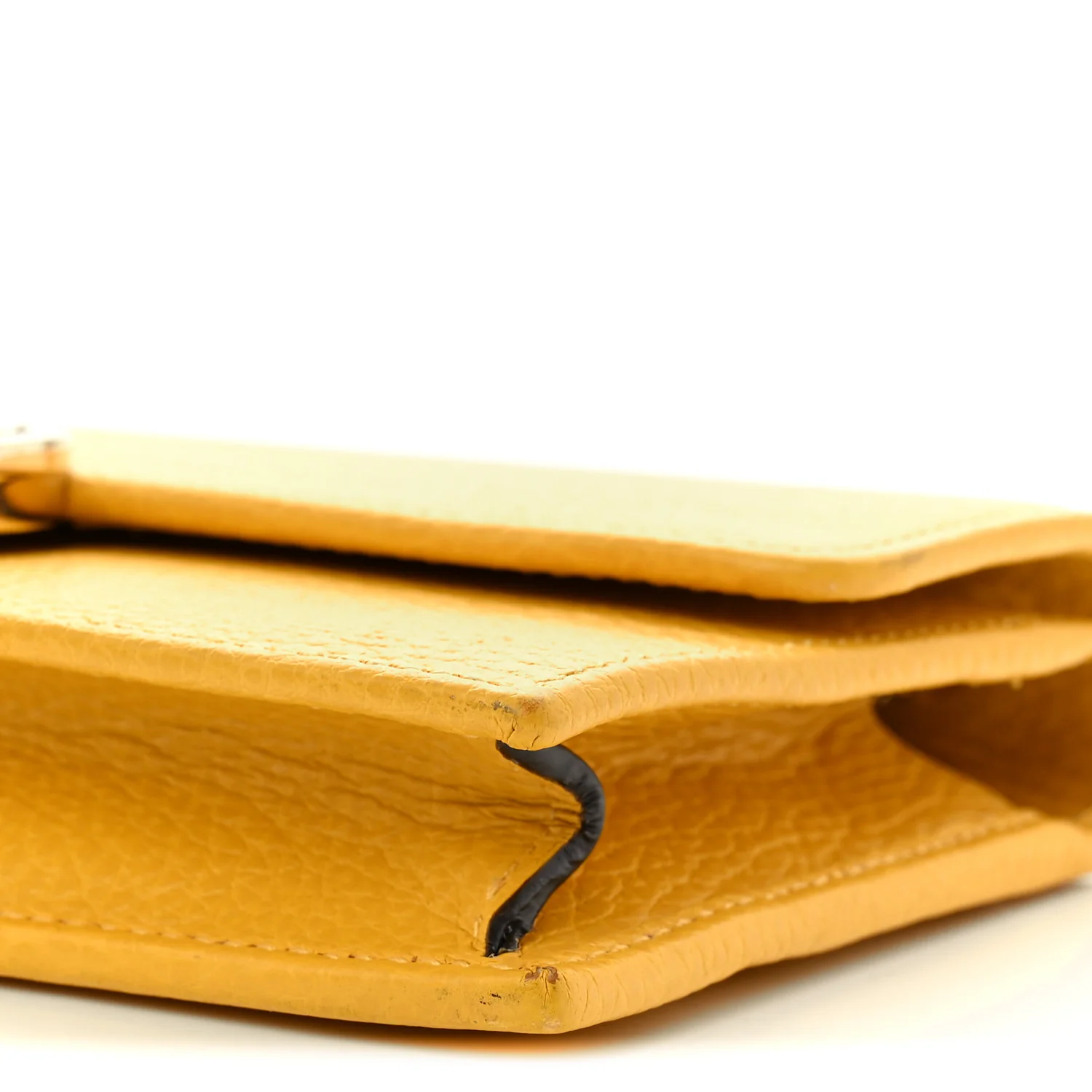 Dollar Calfskin Interlocking G Chain Wallet New Buttercup - Image 10