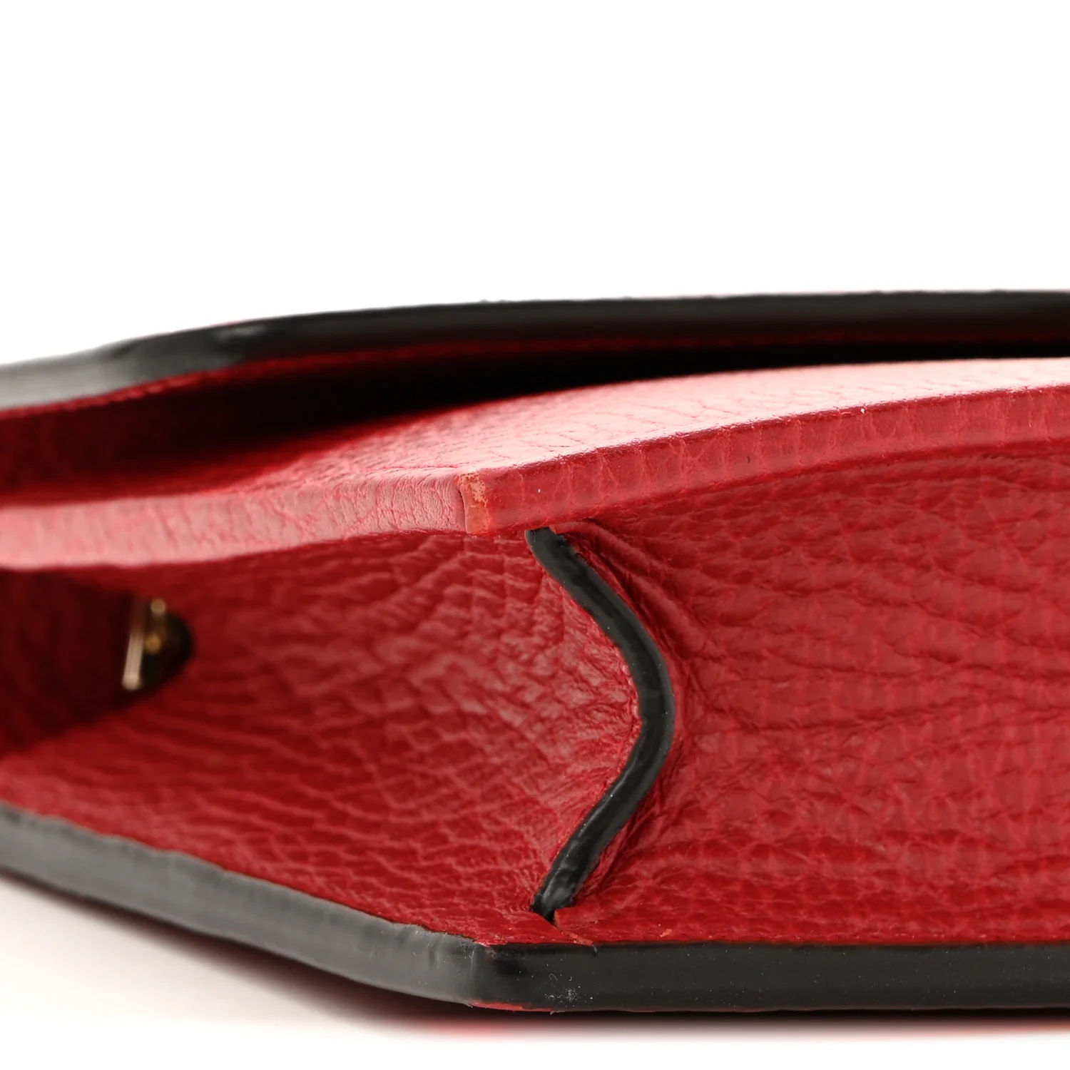 Dollar Calfskin Interlocking G Chain Wallet Red - Image 9