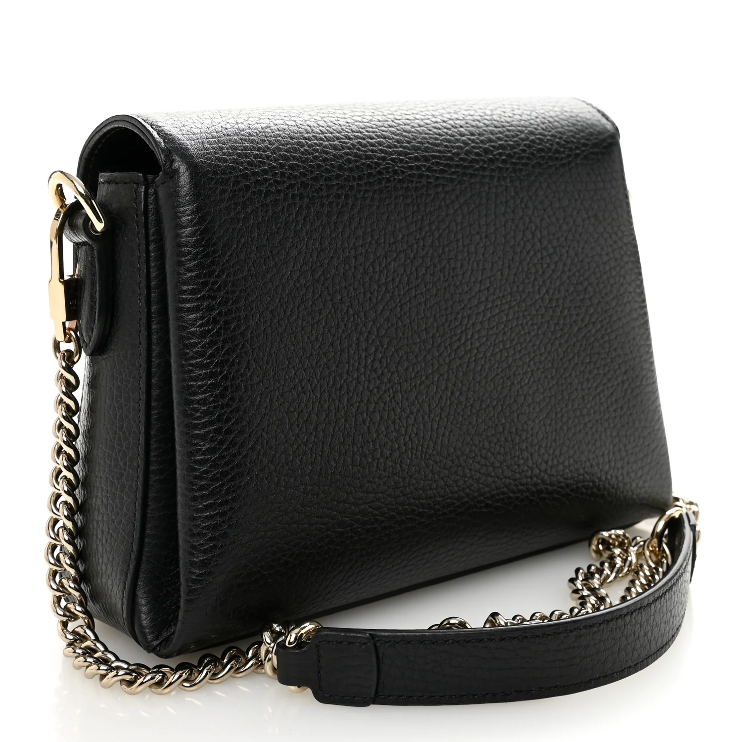Dollar Calfskin Interlocking G Crossbody Bag Black - Image 3