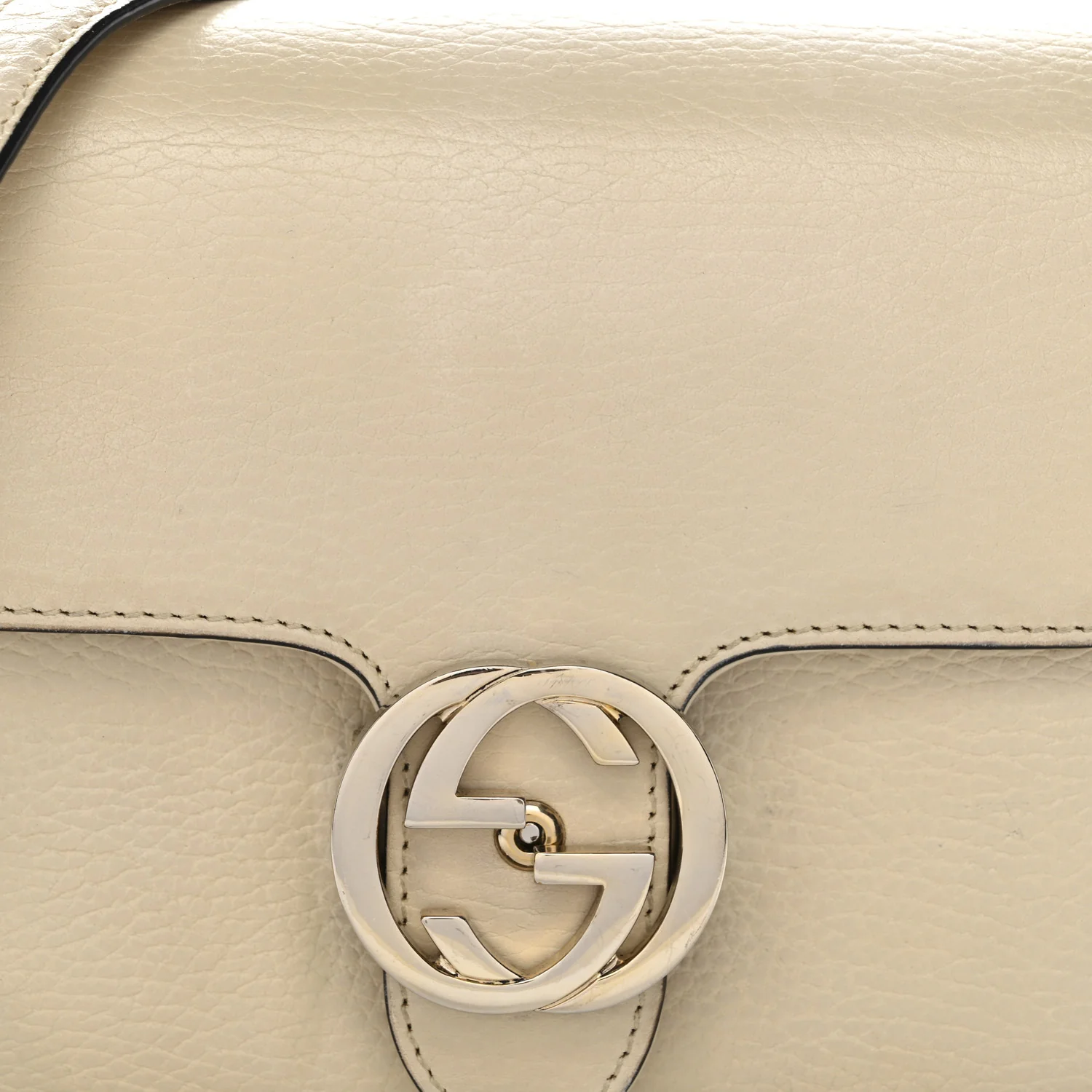 Dollar Calfskin Interlocking G Crossbody Bag Mystic White - Image 8