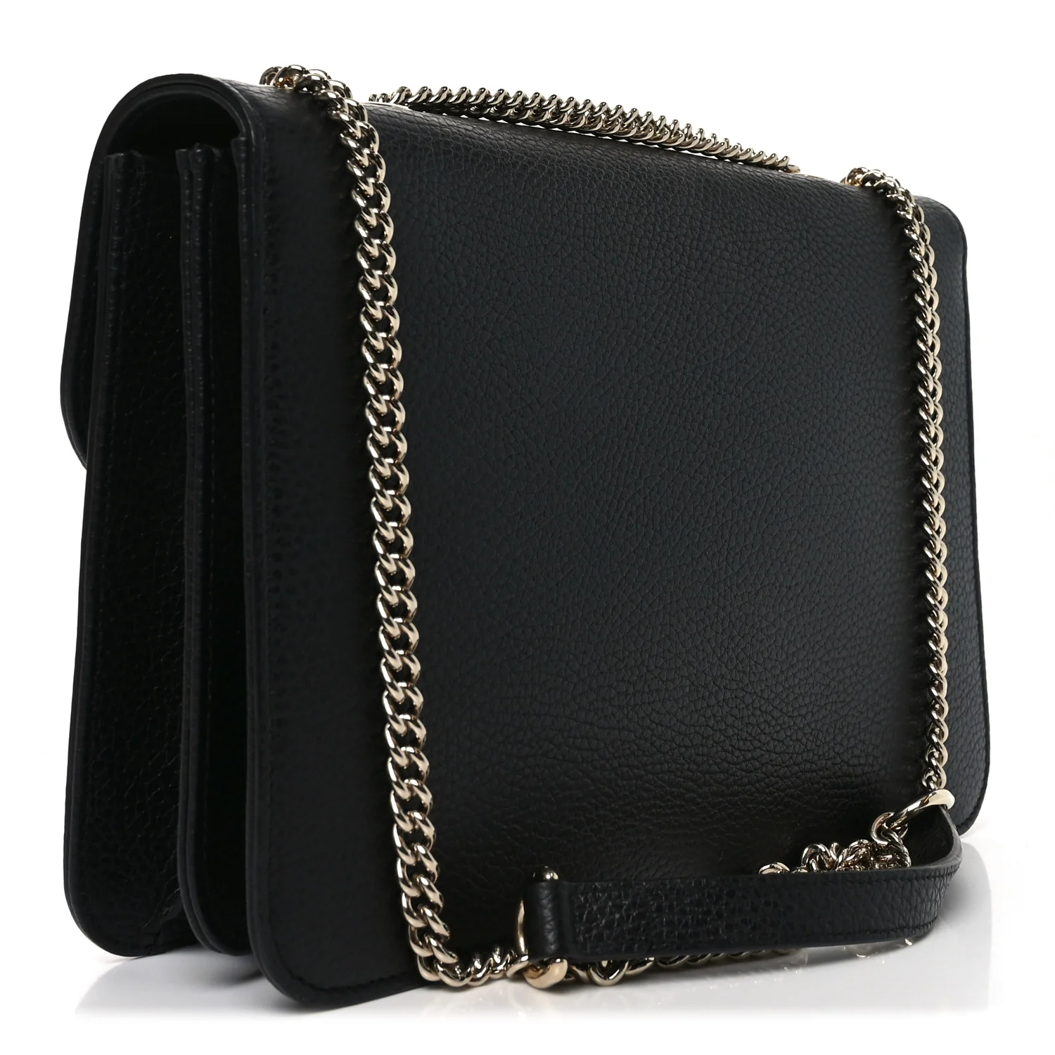 Dollar Calfskin Interlocking G Shoulder Bag Black - Image 3