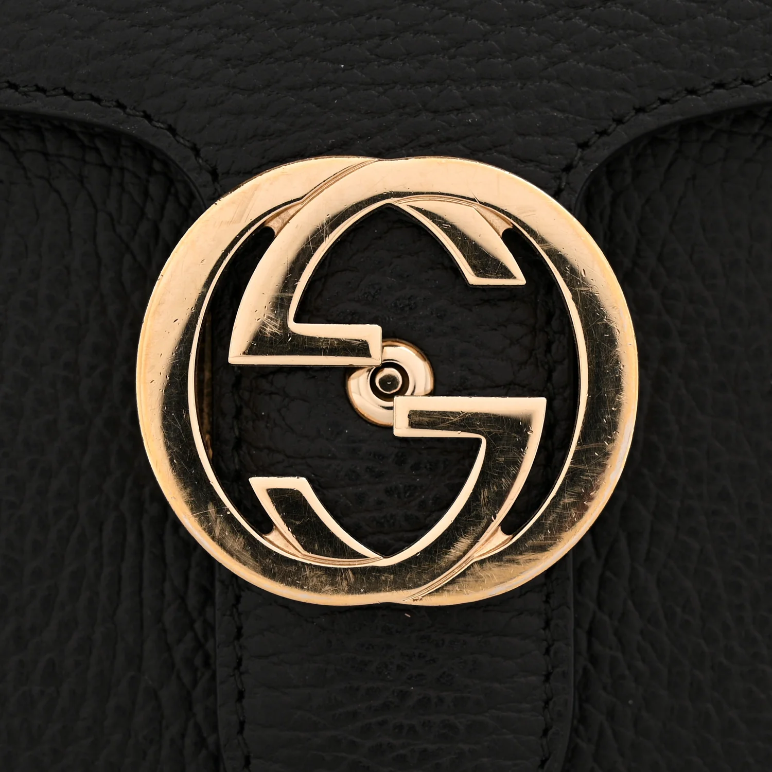 Dollar Calfskin Interlocking G Shoulder Bag Black - Image 12