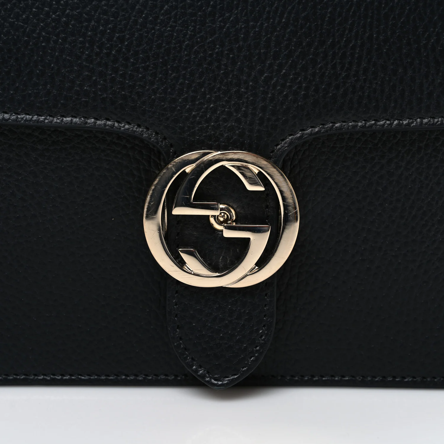 Dollar Calfskin Interlocking G Shoulder Bag Black - Image 11