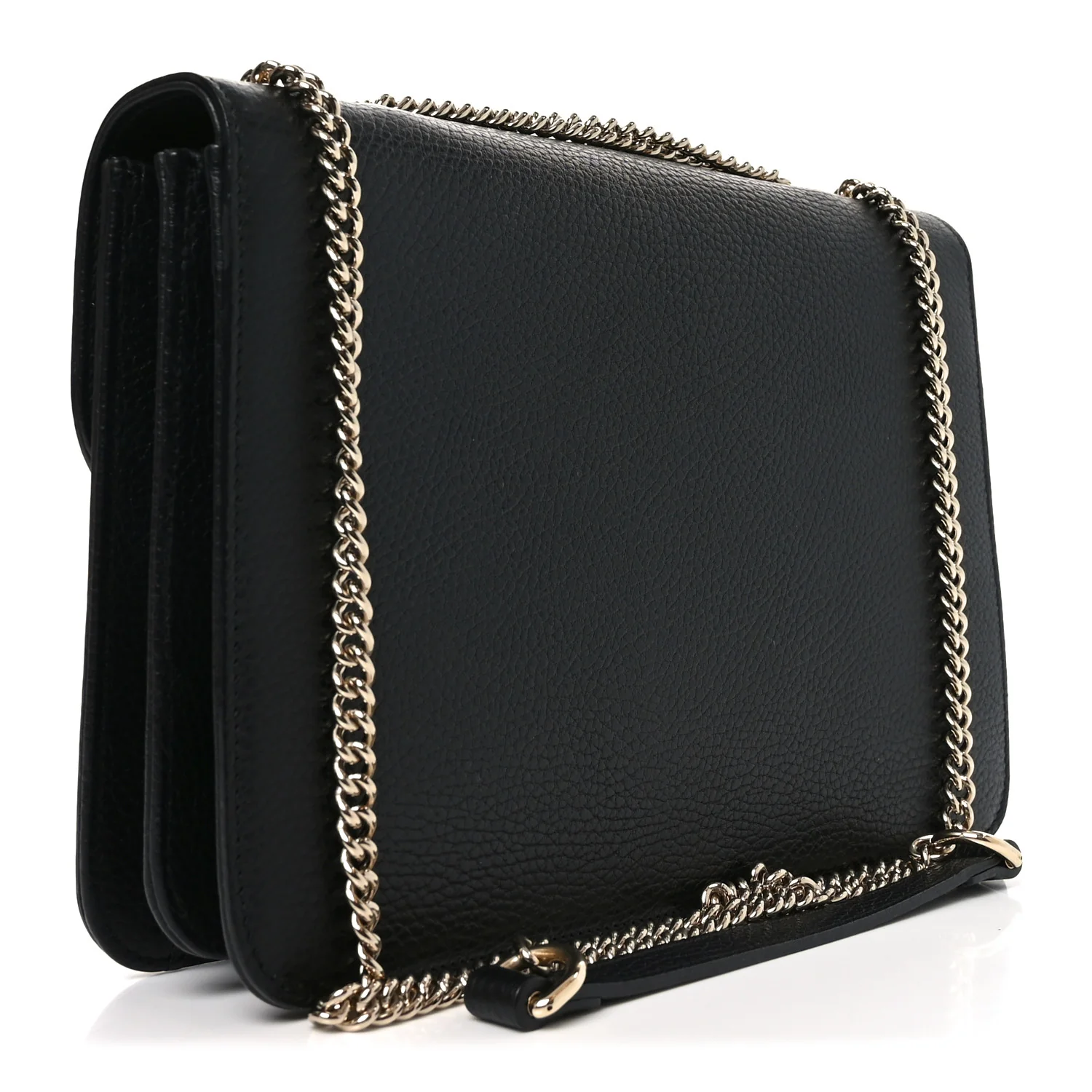 Dollar Calfskin Interlocking G Shoulder Bag Black - Image 3