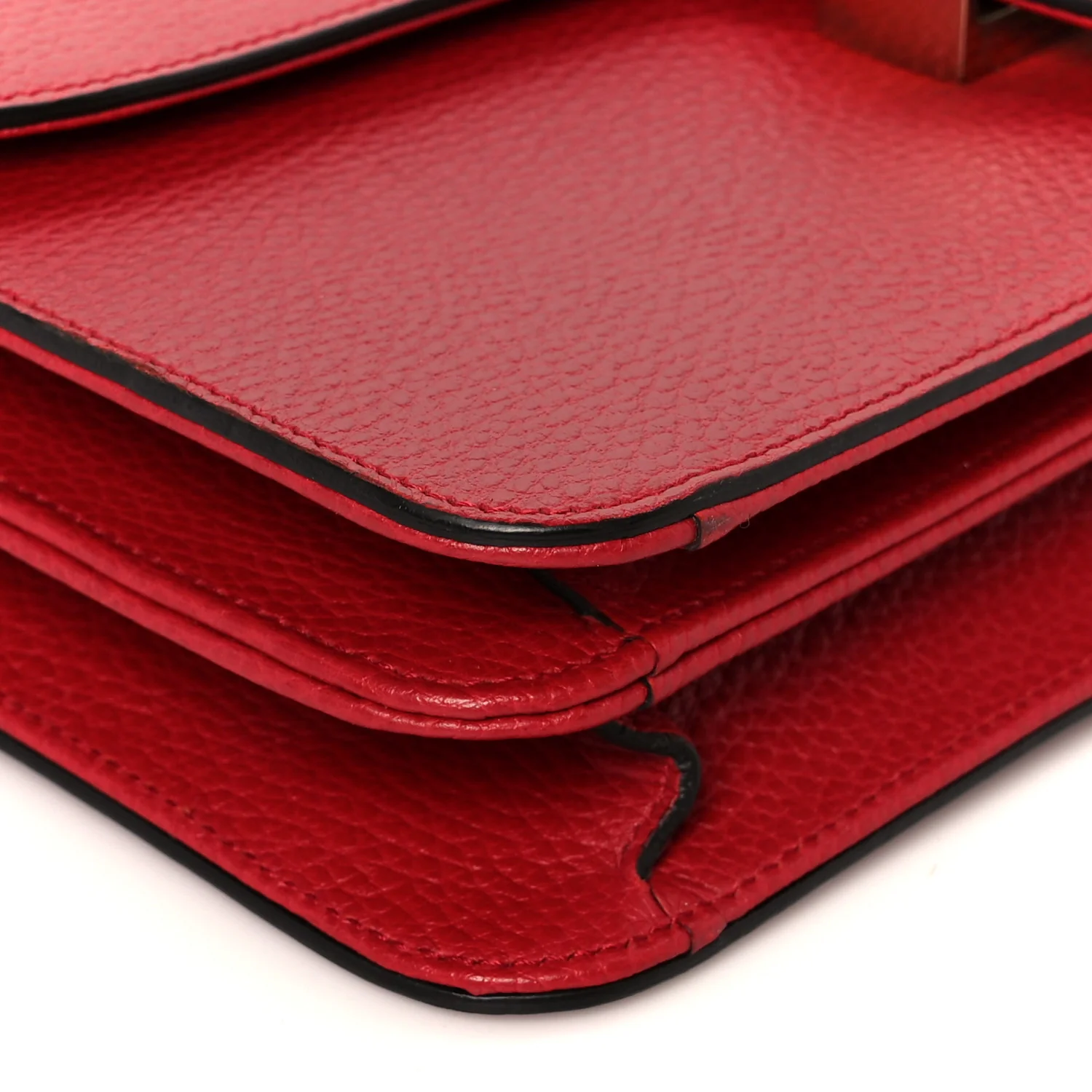 Dollar Calfskin Interlocking G Shoulder Bag Red - Image 10