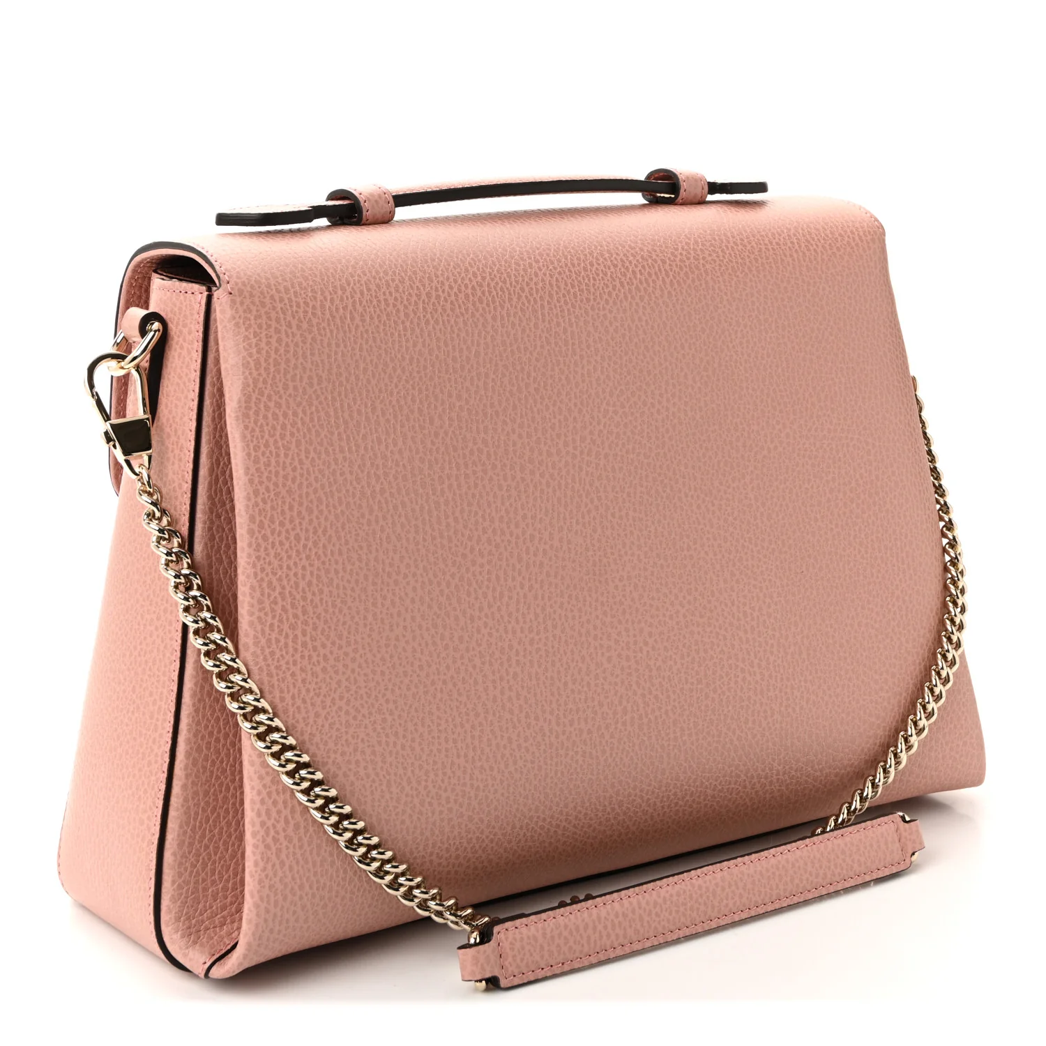 Dollar Calfskin Interlocking G Top Handle Shoulder Bag Soft Pink - Image 3