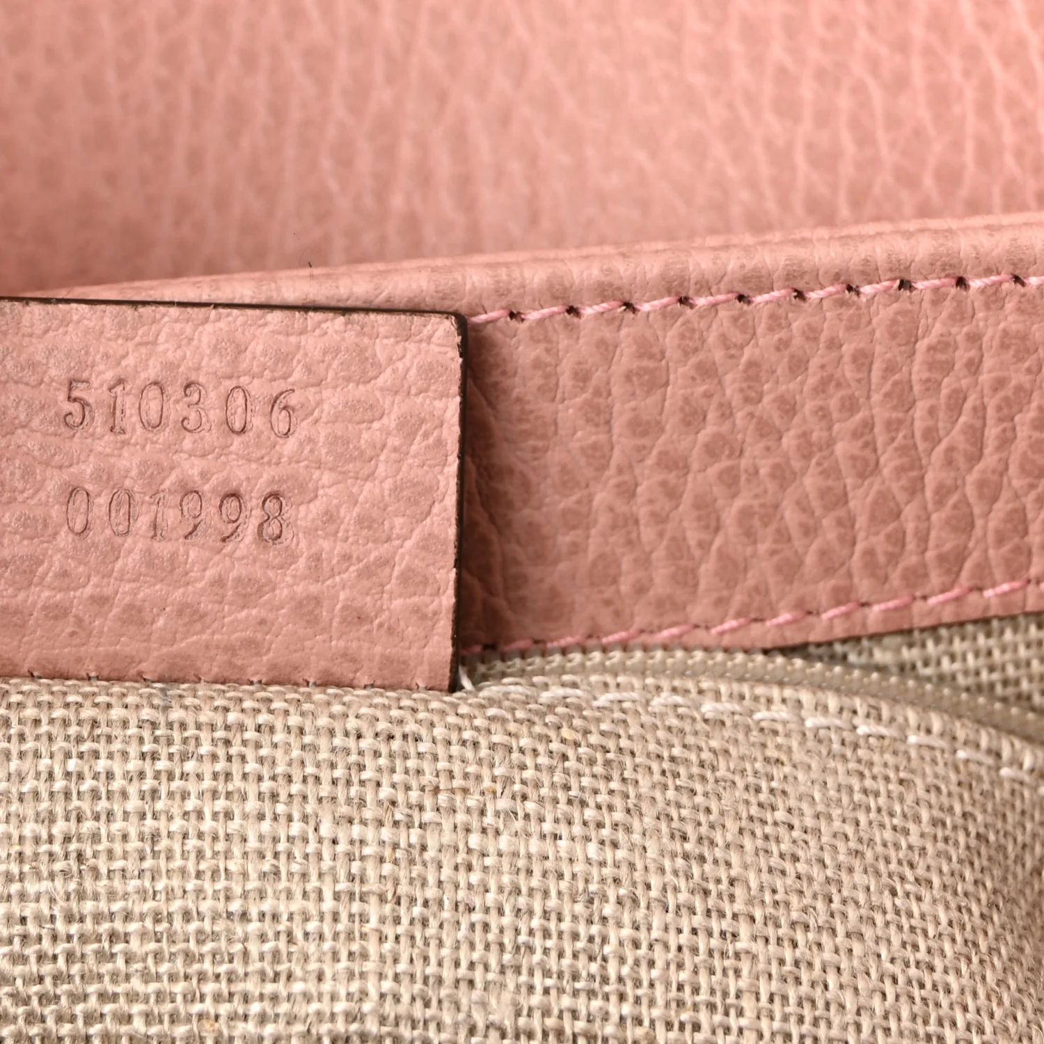 Dollar Calfskin Interlocking G Top Handle Shoulder Bag Soft Pink - Image 7