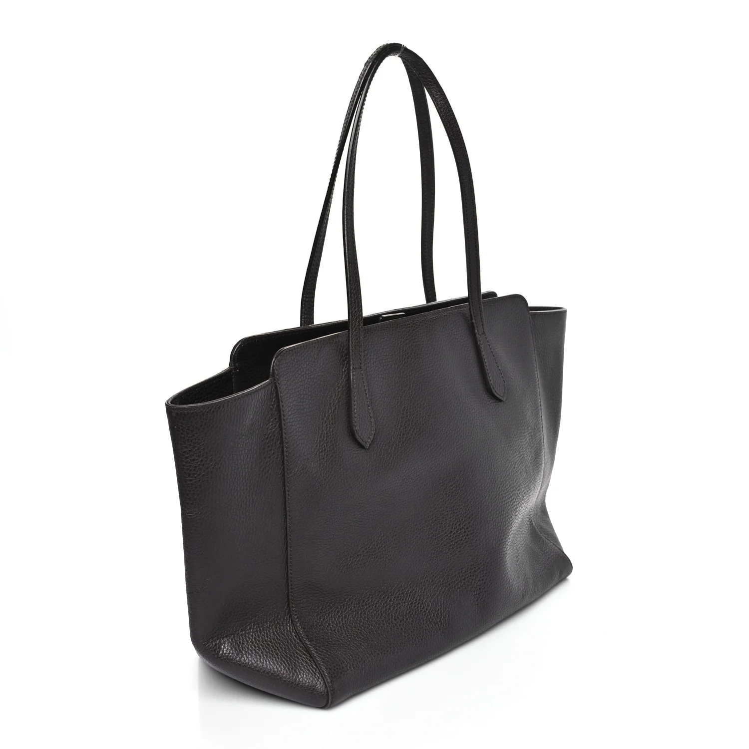 Dollar Calfskin Interlocking G Tote Dark Brown - Image 3