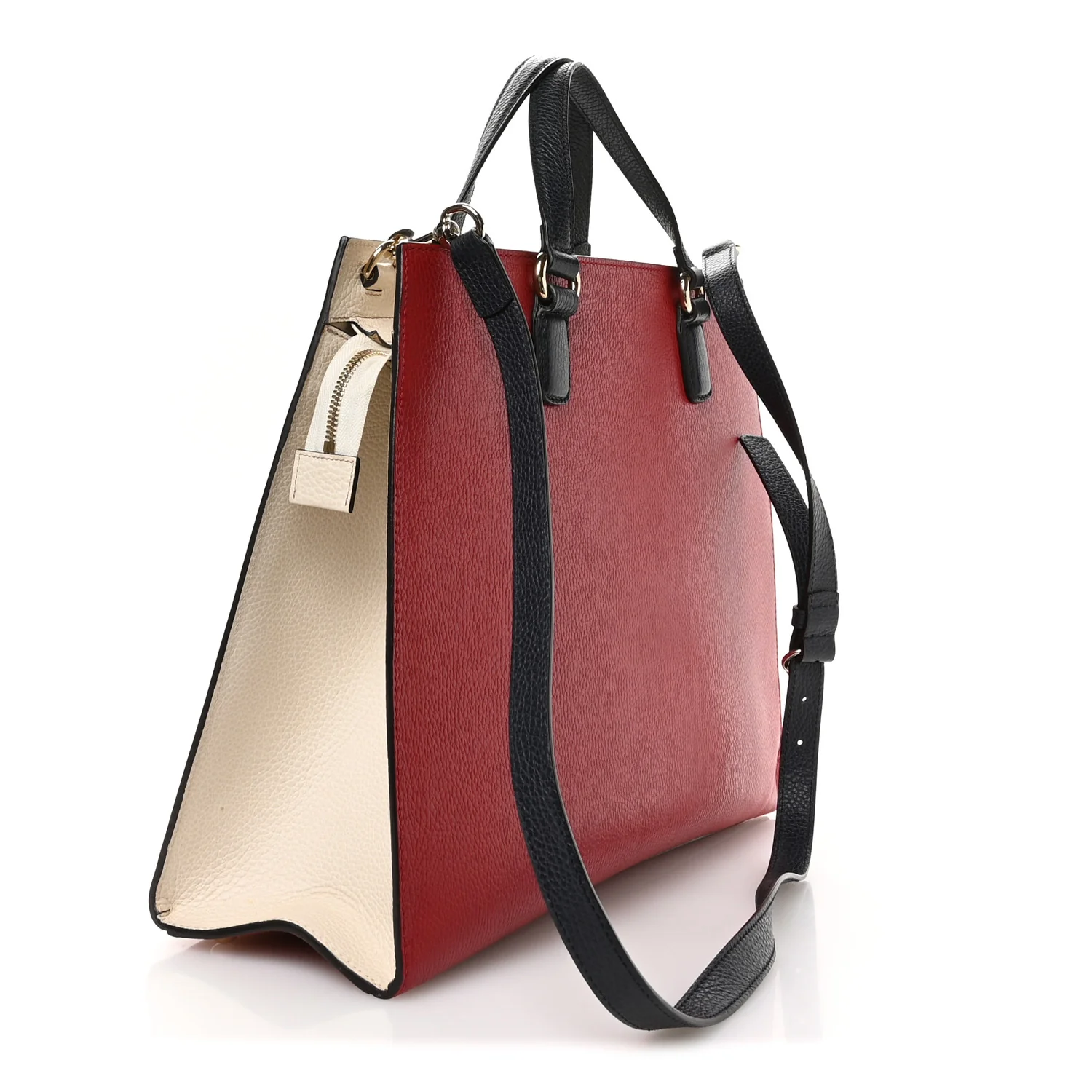 Dollar Calfskin Large Soho Top Handle Satchel Hibiscus Red Mystic White Blue - Image 3