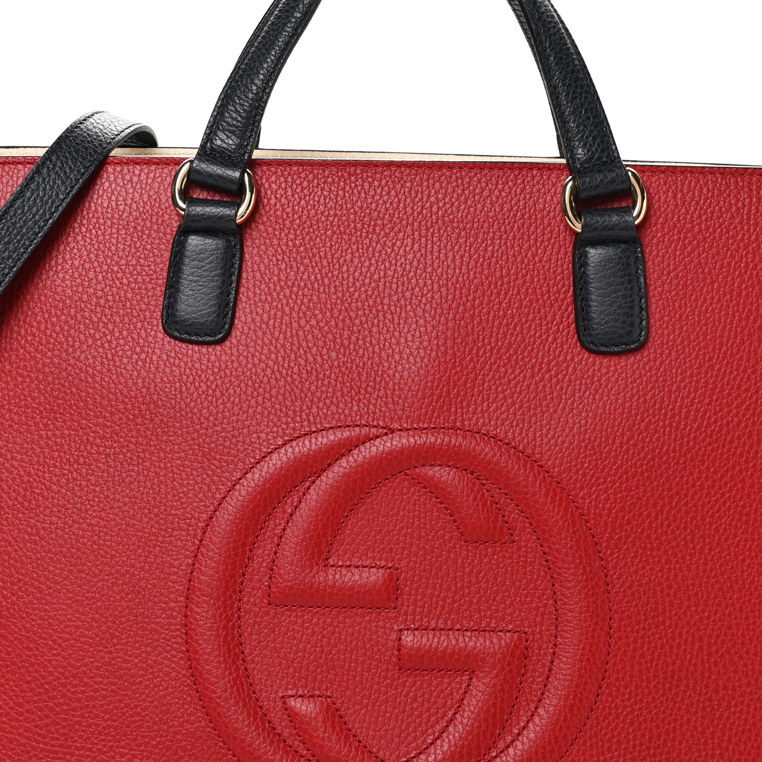 Dollar Calfskin Large Soho Top Handle Satchel Hibiscus Red Mystic White Blue - Image 8