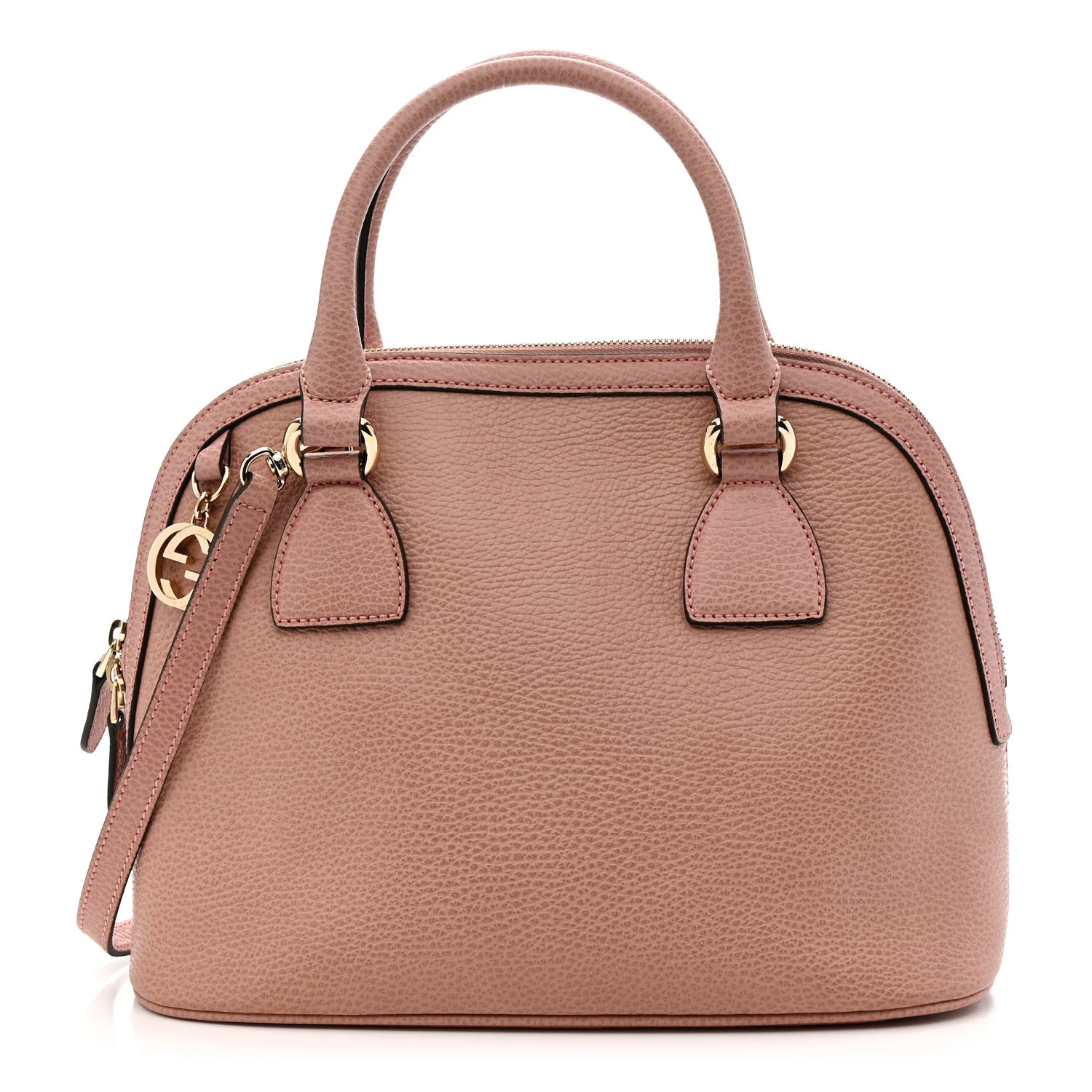 Dollar Calfskin Medium GG Charm Dome Bag Soft Pink