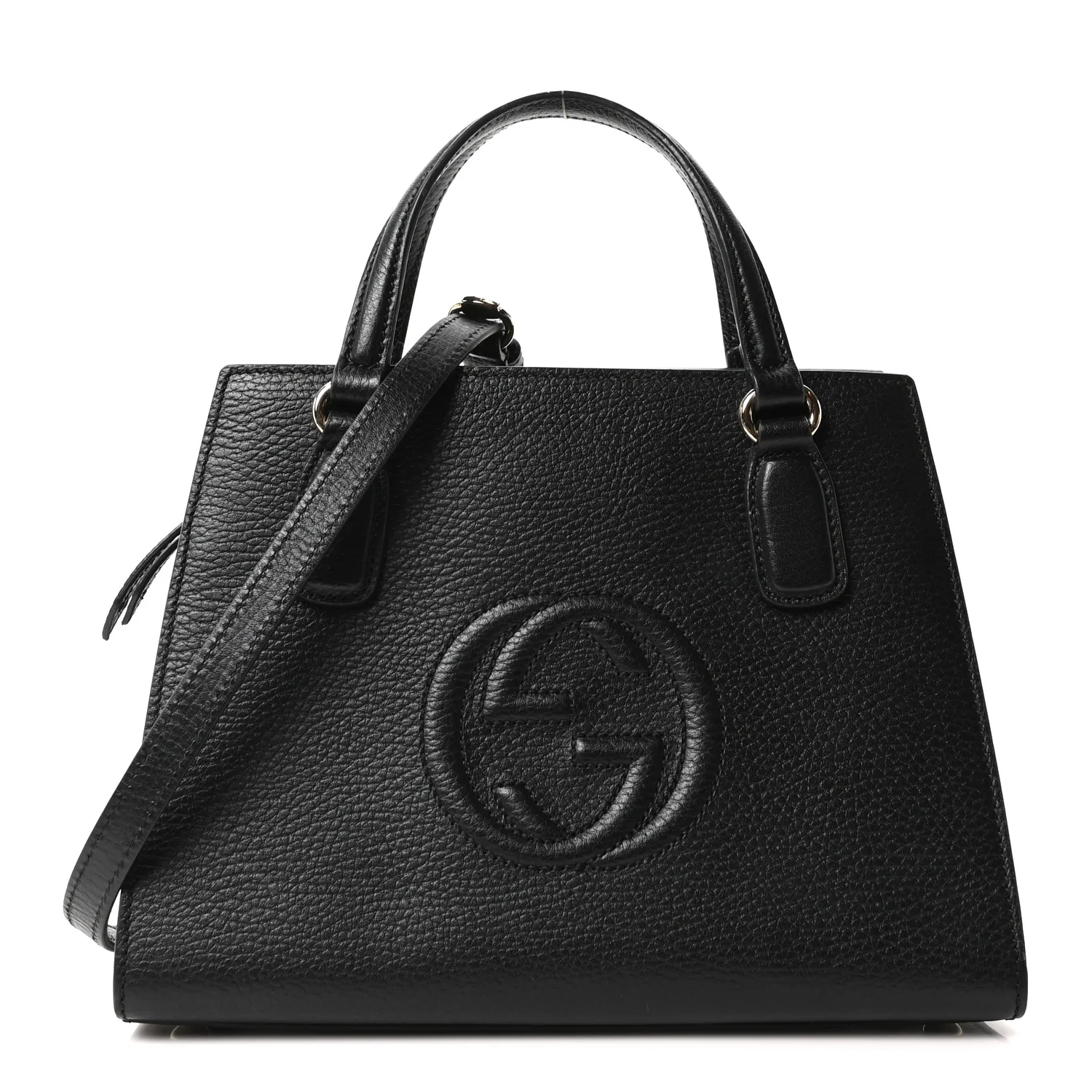 Dollar Calfskin Medium Soho Top Handle Satchel Black