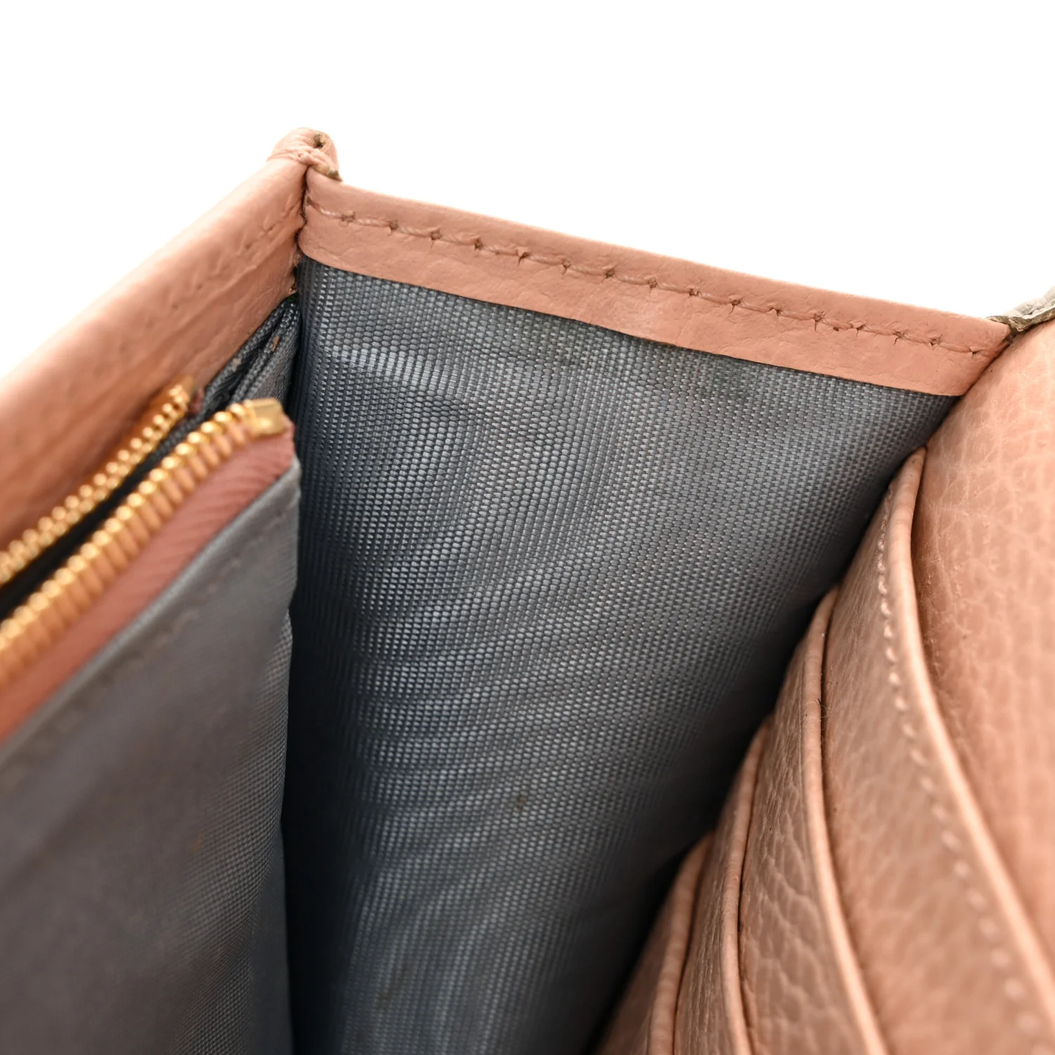 Dollar Calfskin Mini GG Marmont Chain Wallet Grey Light Pink - Image 10