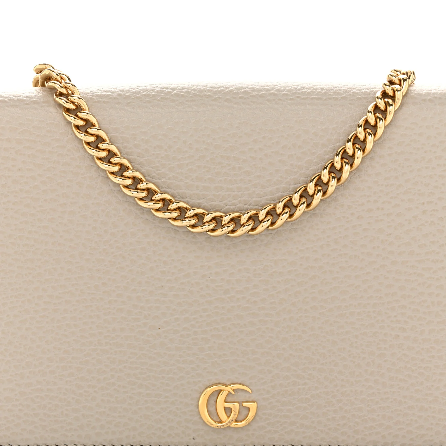 Dollar Calfskin Mini GG Marmont Chain Wallet Grey Light Pink - Image 7