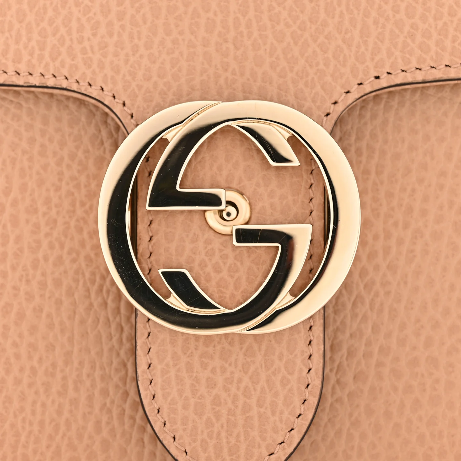 Dollar Calfskin Small Interlocking G Shoulder Bag Camelia - Image 11