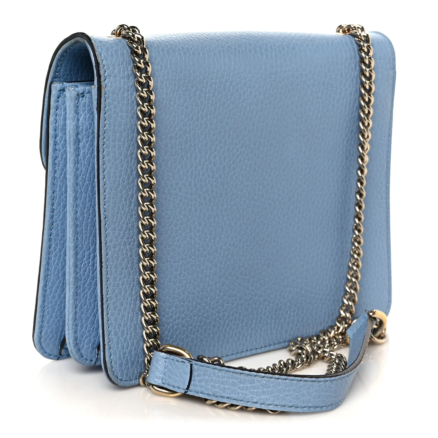 Dollar Calfskin Small Interlocking G Shoulder Bag Mineral Blue - Image 3