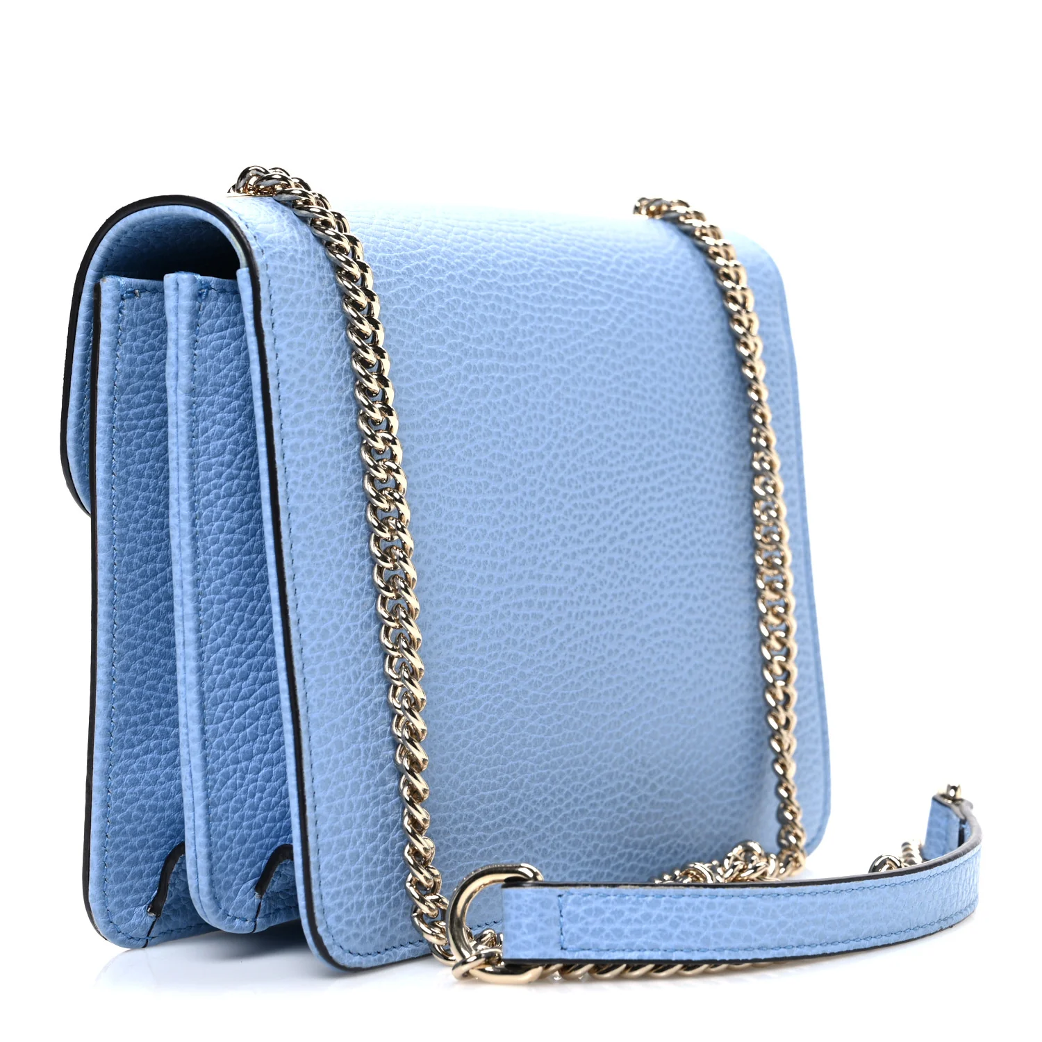 Dollar Calfskin Small Interlocking G Shoulder Bag Mineral Blue - Image 3