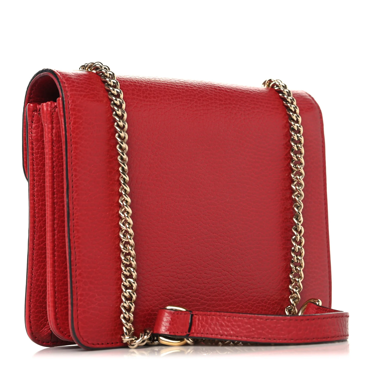 Dollar Calfskin Small Interlocking G Shoulder Bag Red - Image 3