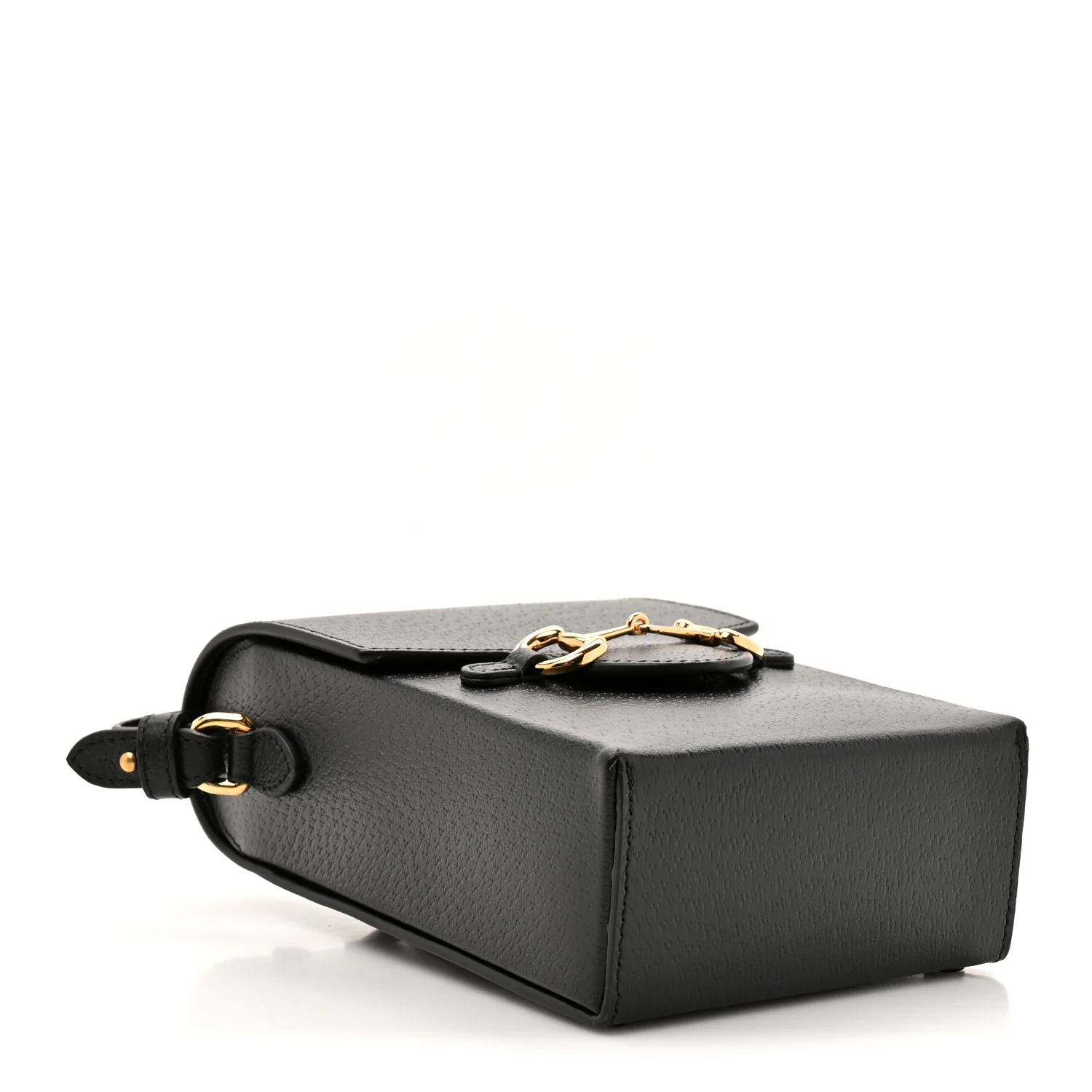 Dollar Calfskin Vertical Horsebit 1955 Crossbody Bag Black - Image 4